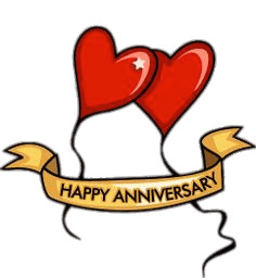 Happy Anniversary Heart Balloons png