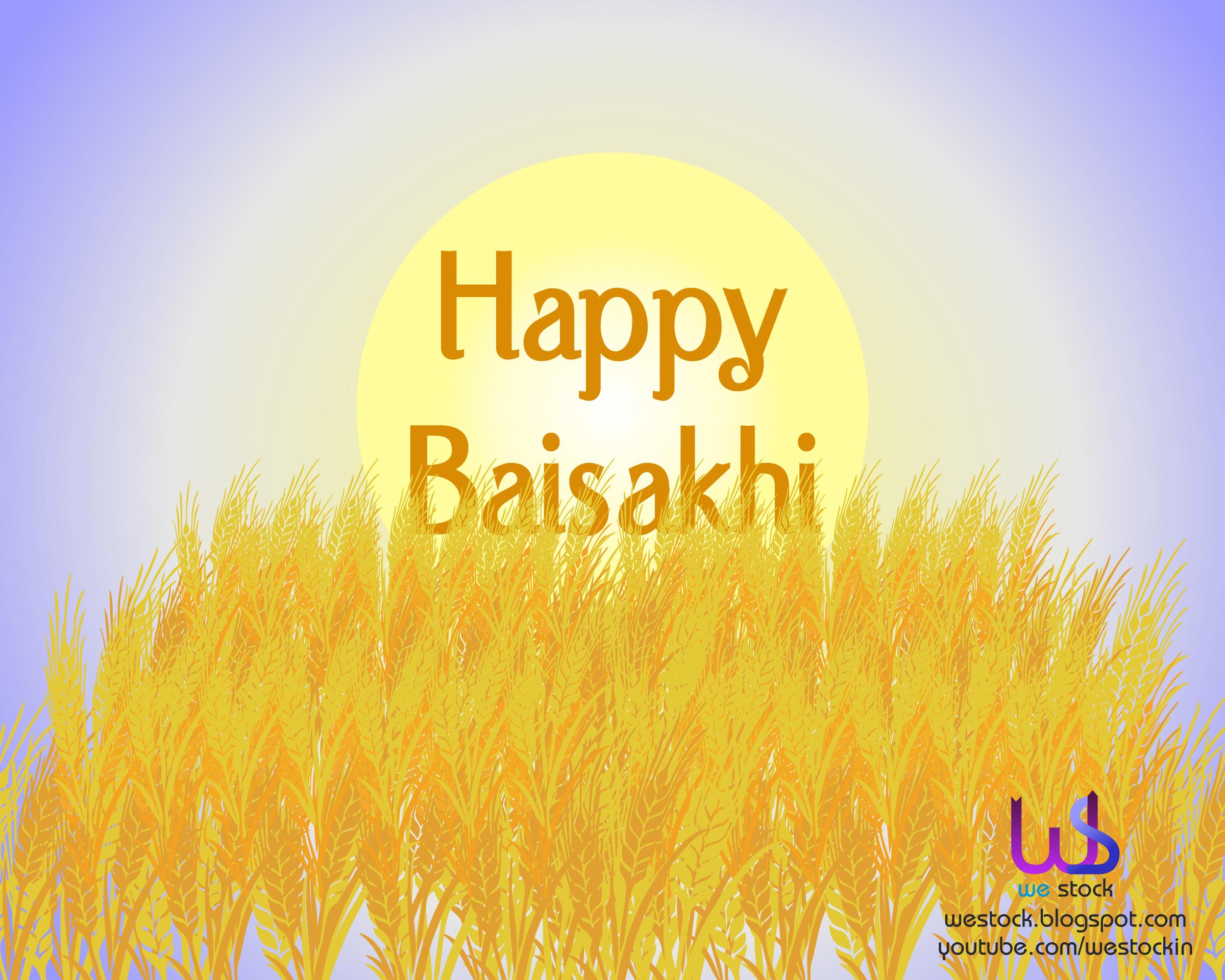 Happy Baisakhi with wheat crop png