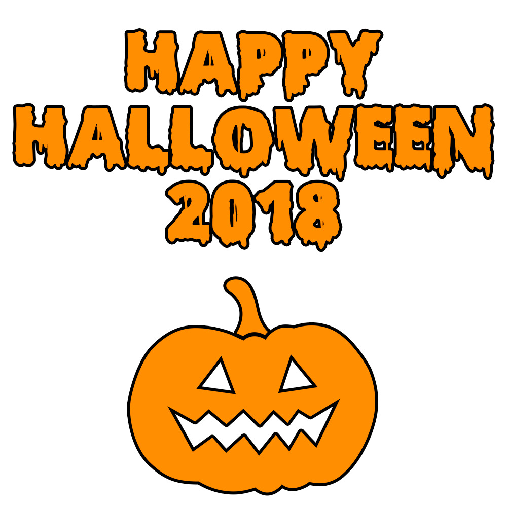 Happy Halloween 2018 Scary Pumpkin Bloody Font png