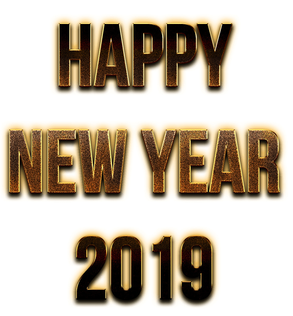 Happy New Year 2019 Golden Letters icons