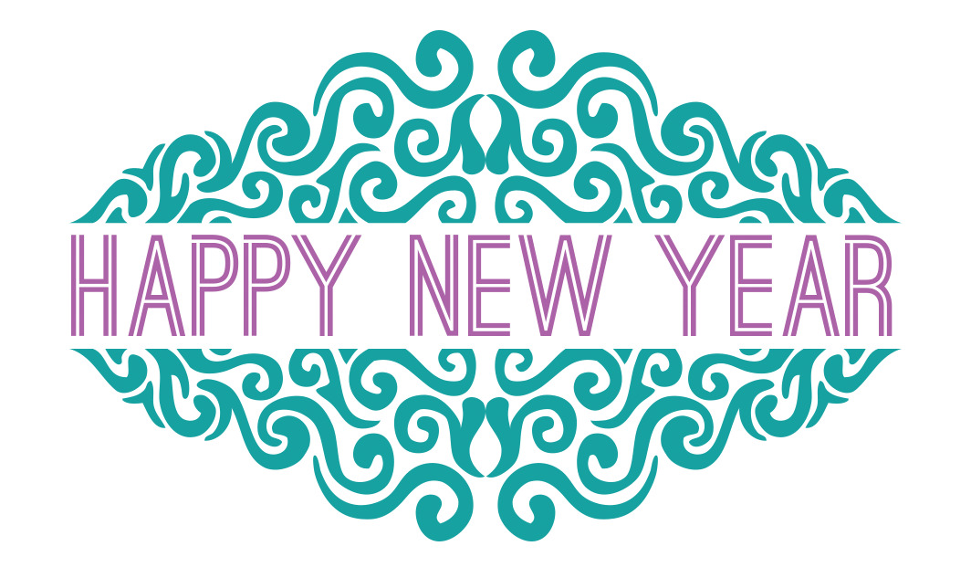 Happy New Year Ornate png