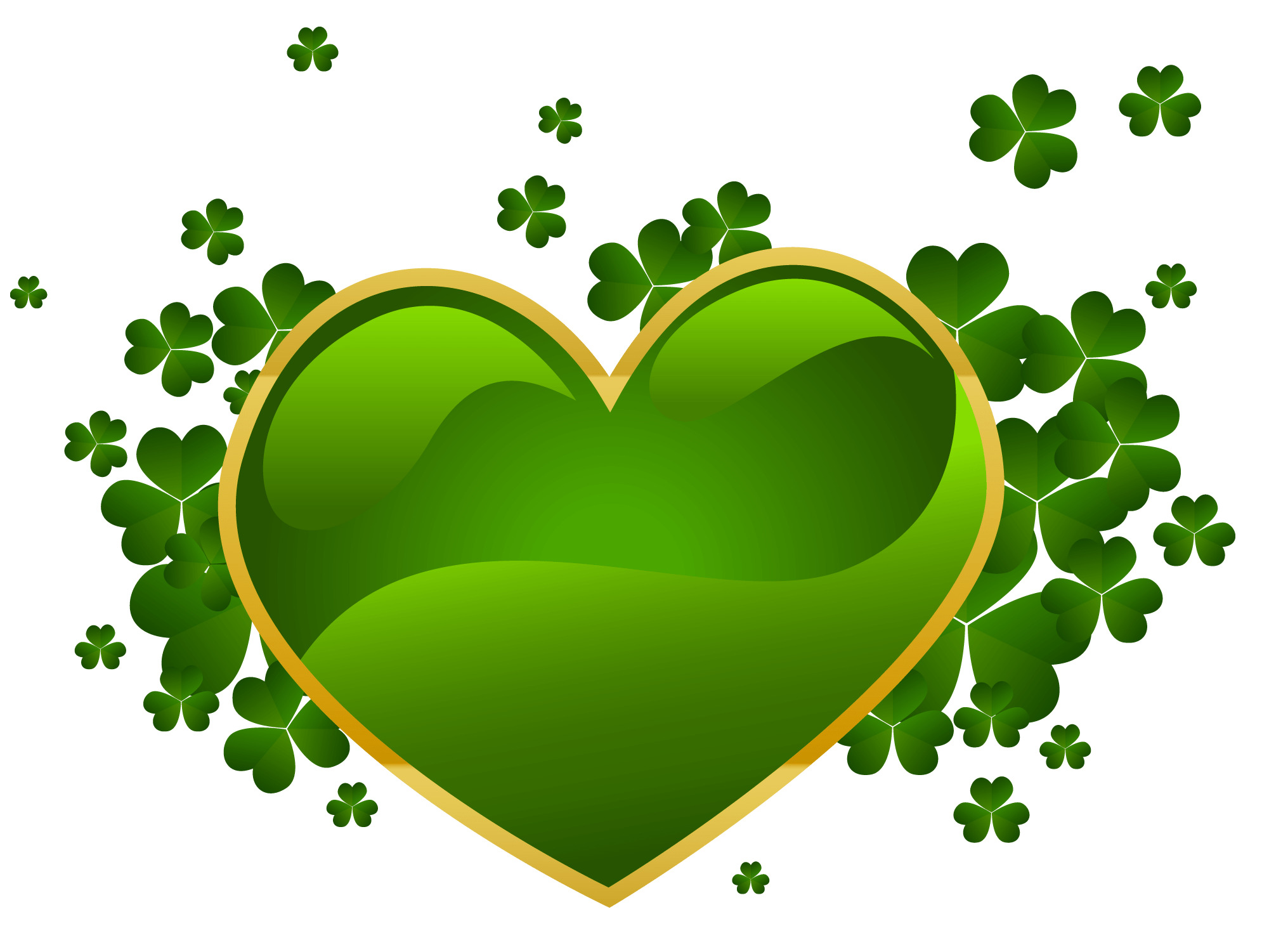 Happy St Patrick's Day Green Heart png icons