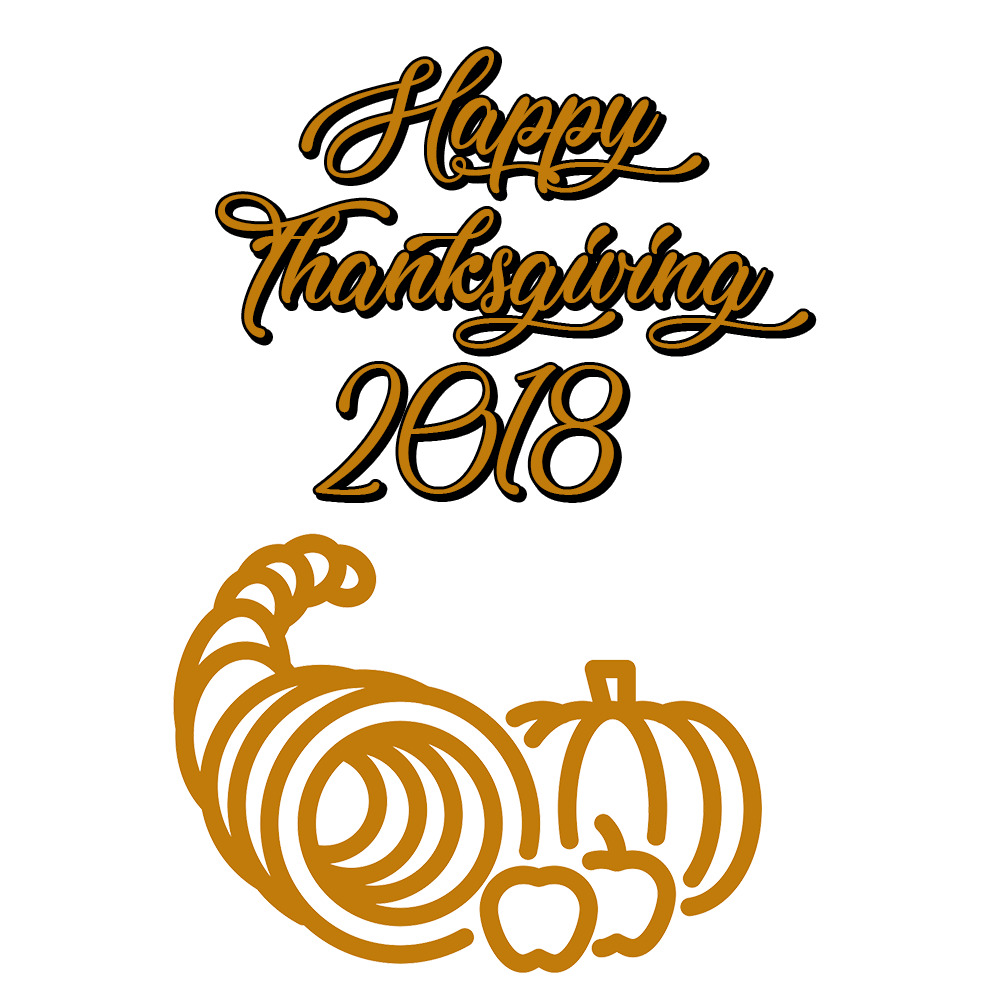 Happy Thanksgiving 2018 Cornucopia icons