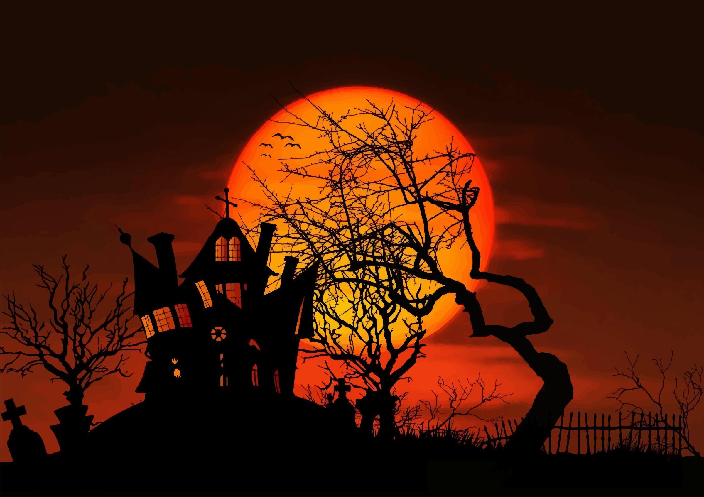 Haunted House Moonlight Silhouette png