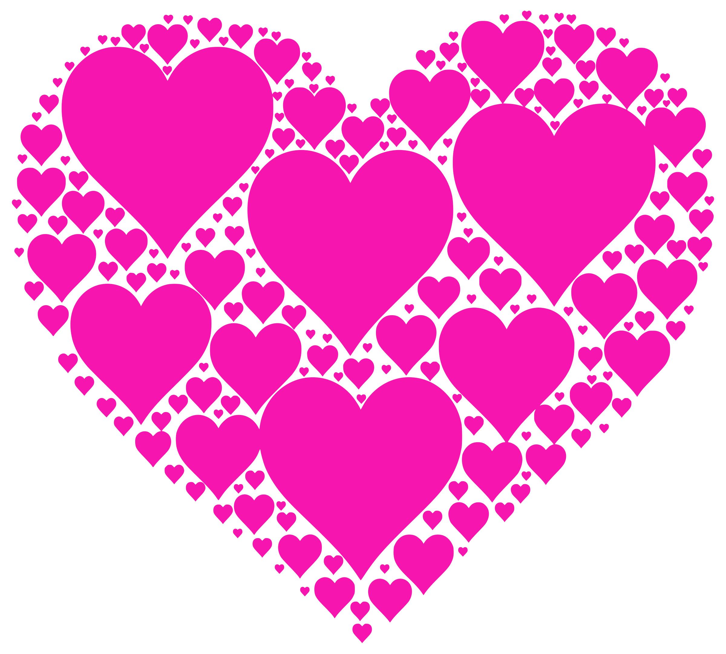 Hearts In Heart - Magenta png