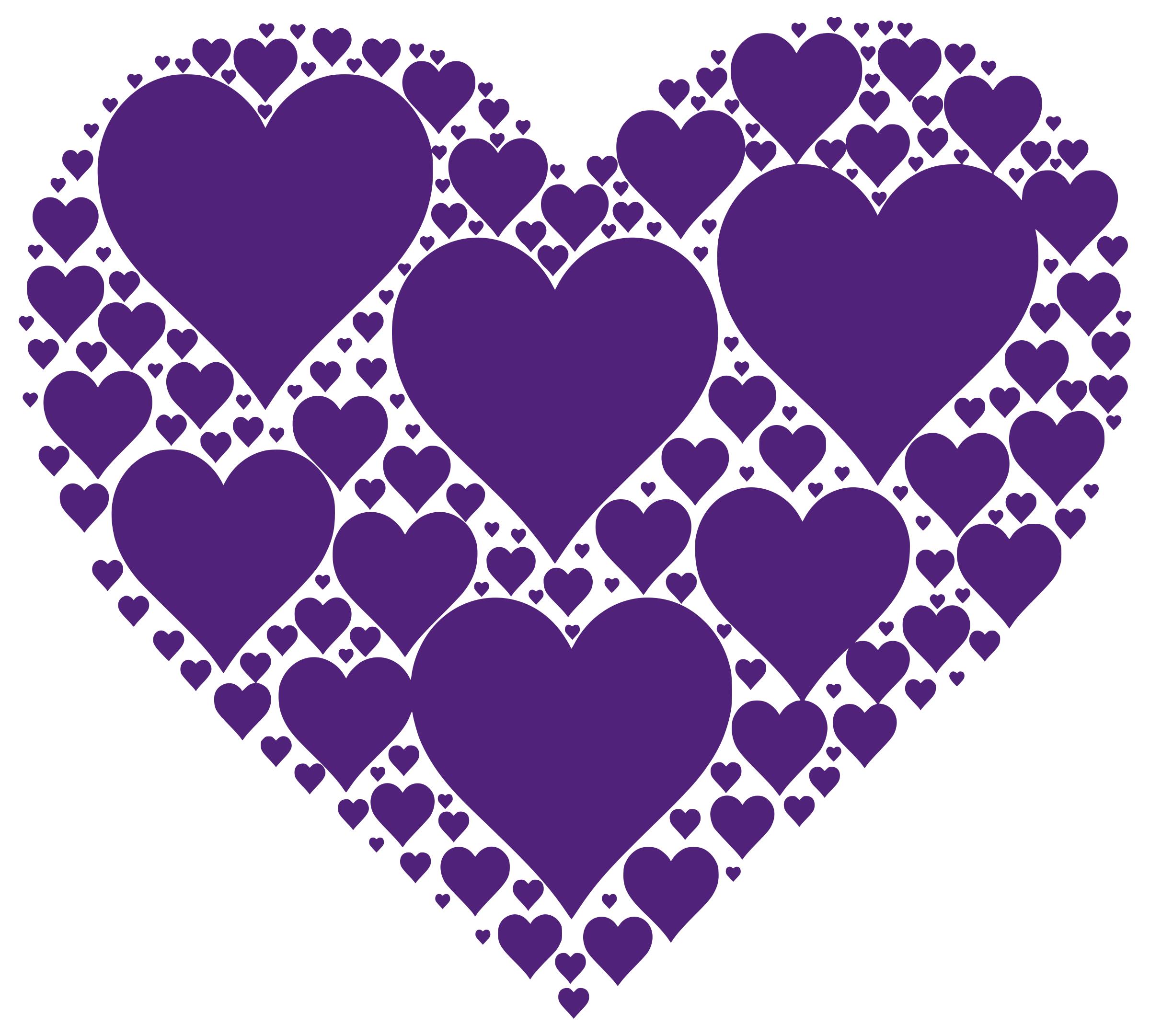 Hearts In Heart - Purple png