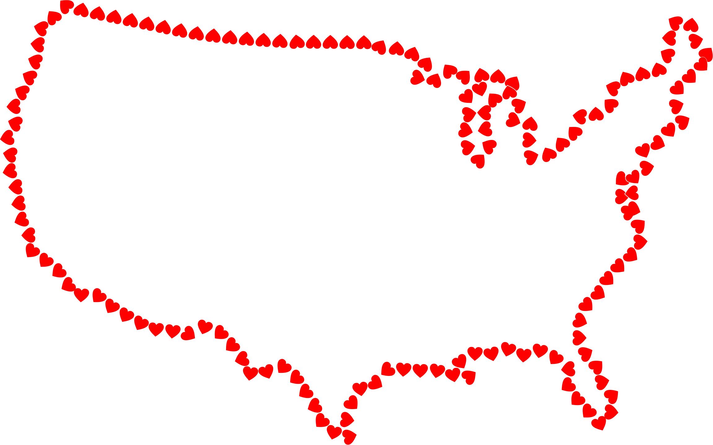 Hearts United States Map png