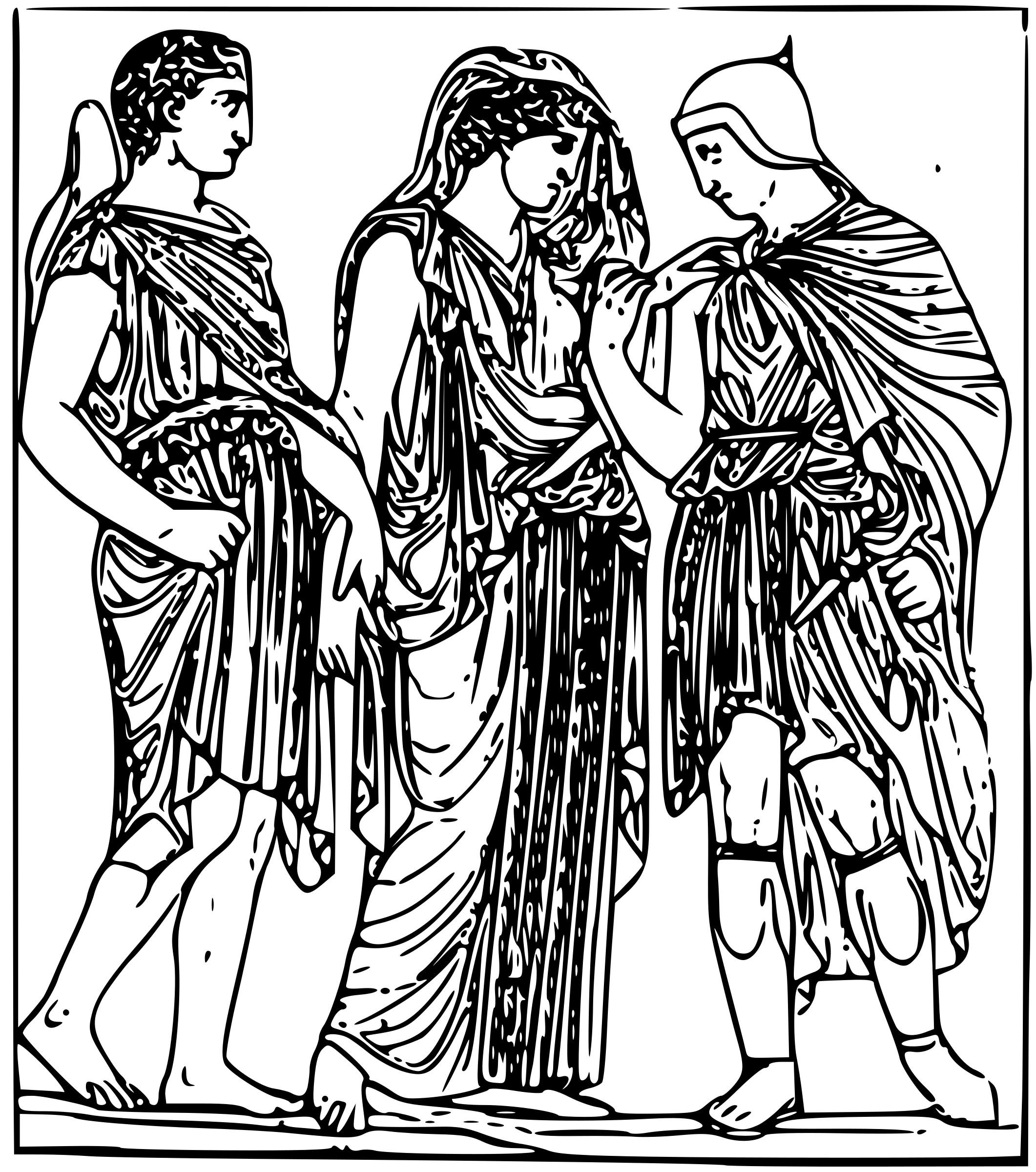 Hermes, Orpheus and Eurydice png