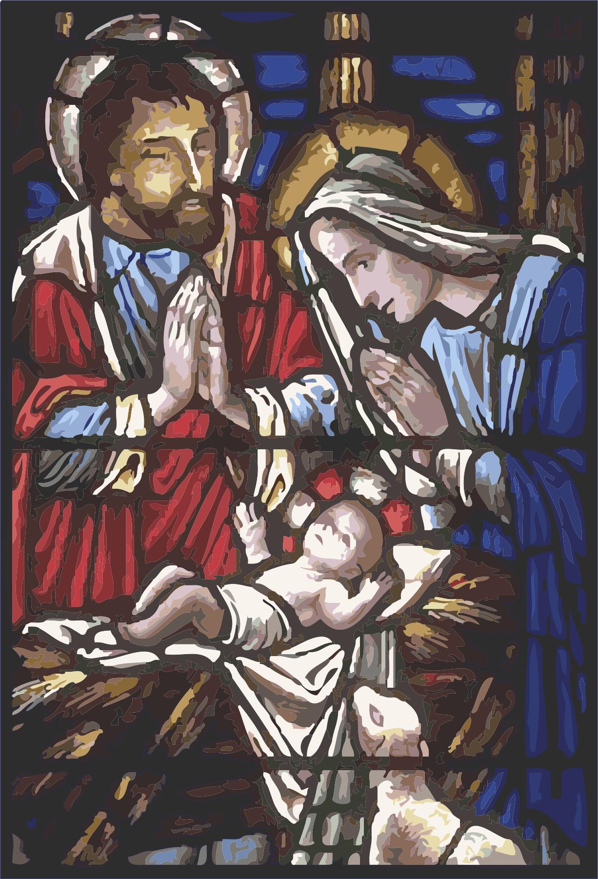 Holy Family in Stained Glass png