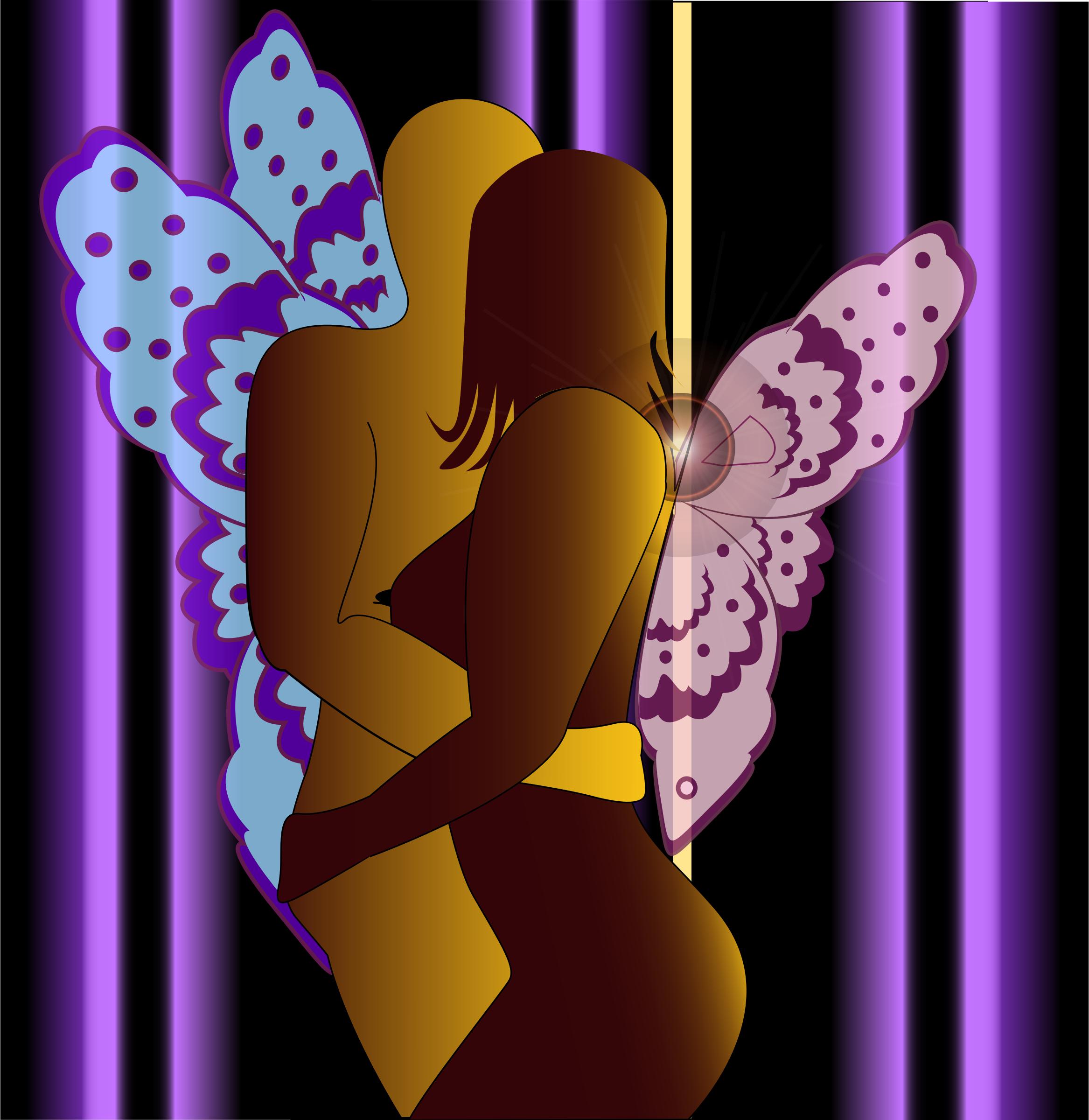 Human Couple as Butterflies png