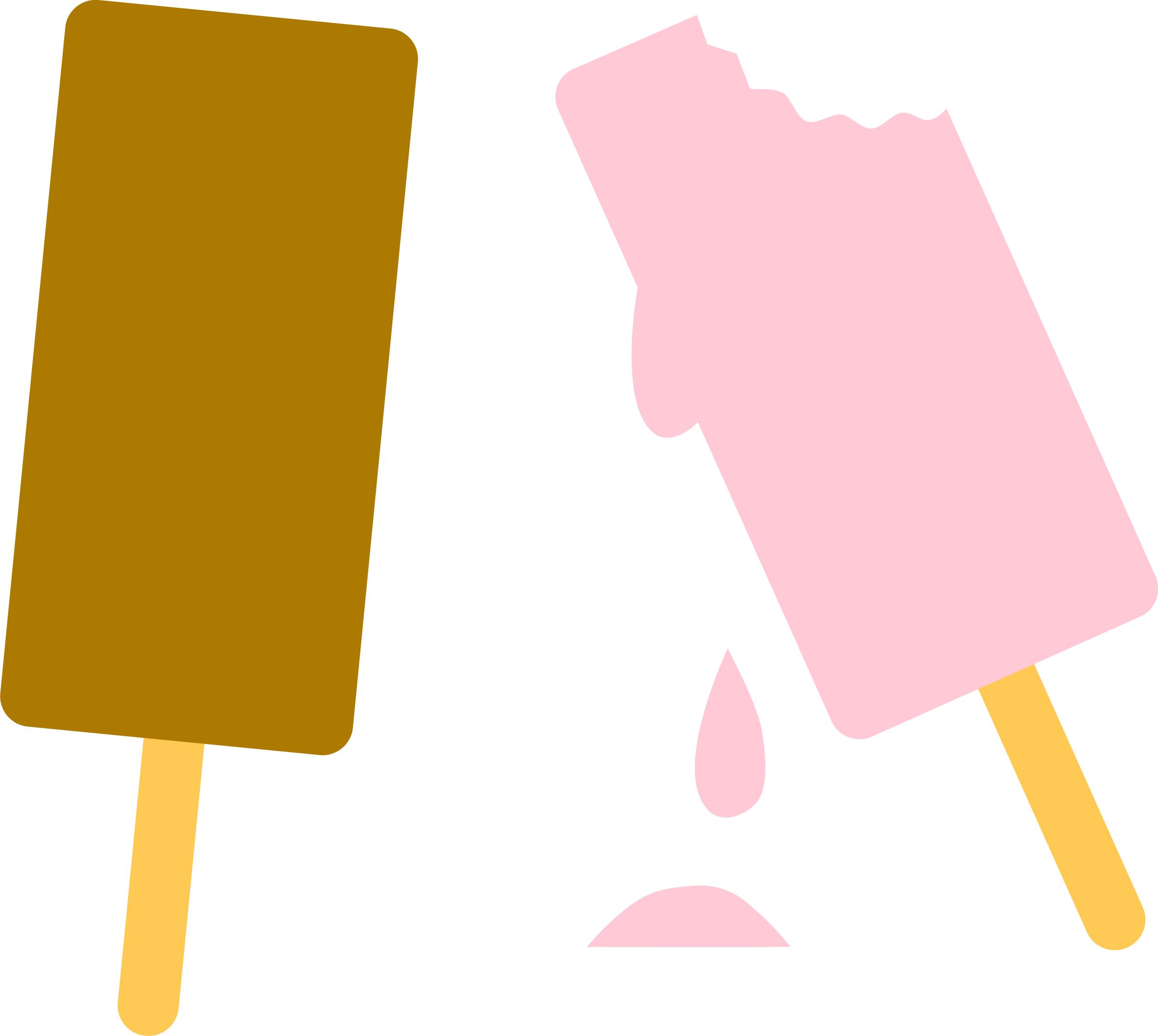 Ice cream cool and refreshing, chocolate and strawberry taste with bite PNG icons