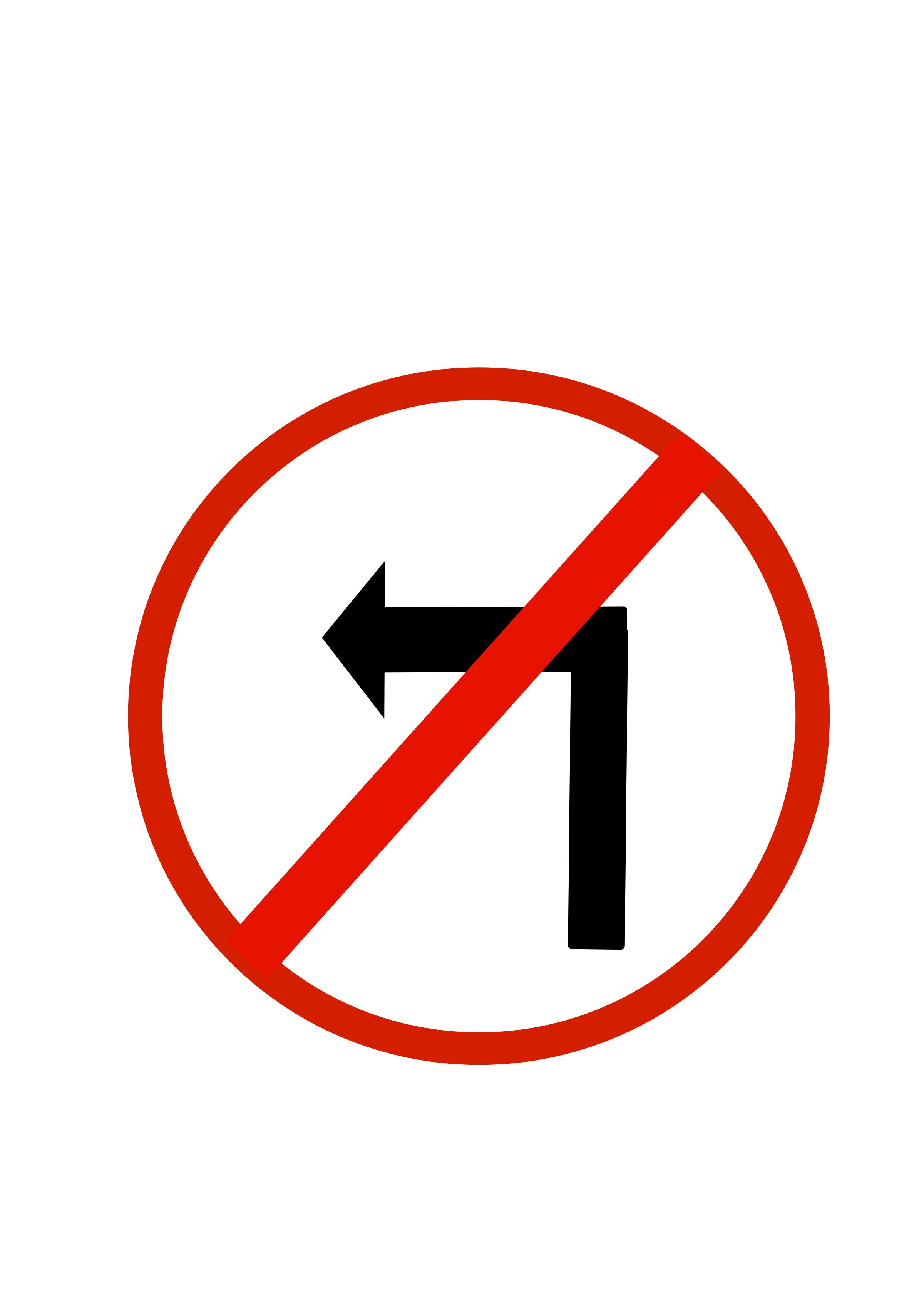 Indian road sign - Left turn prohibited png