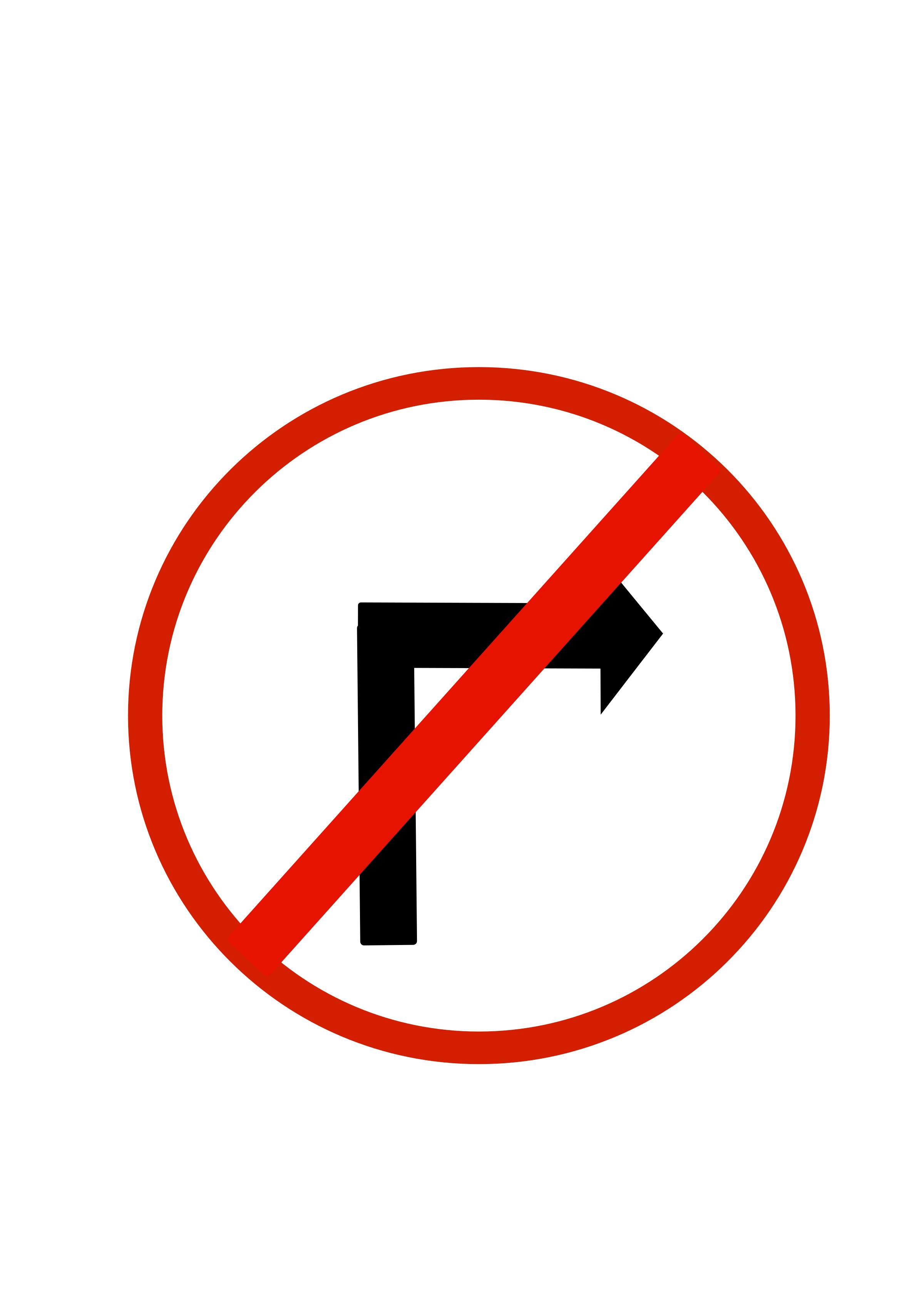 Indian road sign - Right turn prohibited png