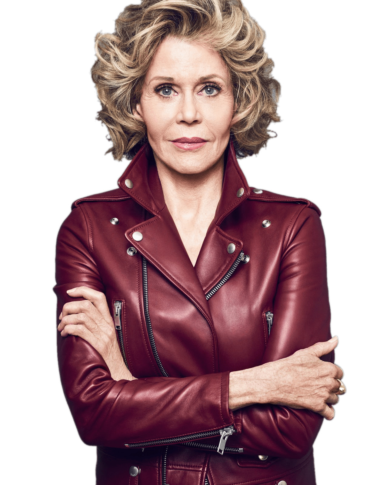 Jane Fonda Red Leather Jacket png icons