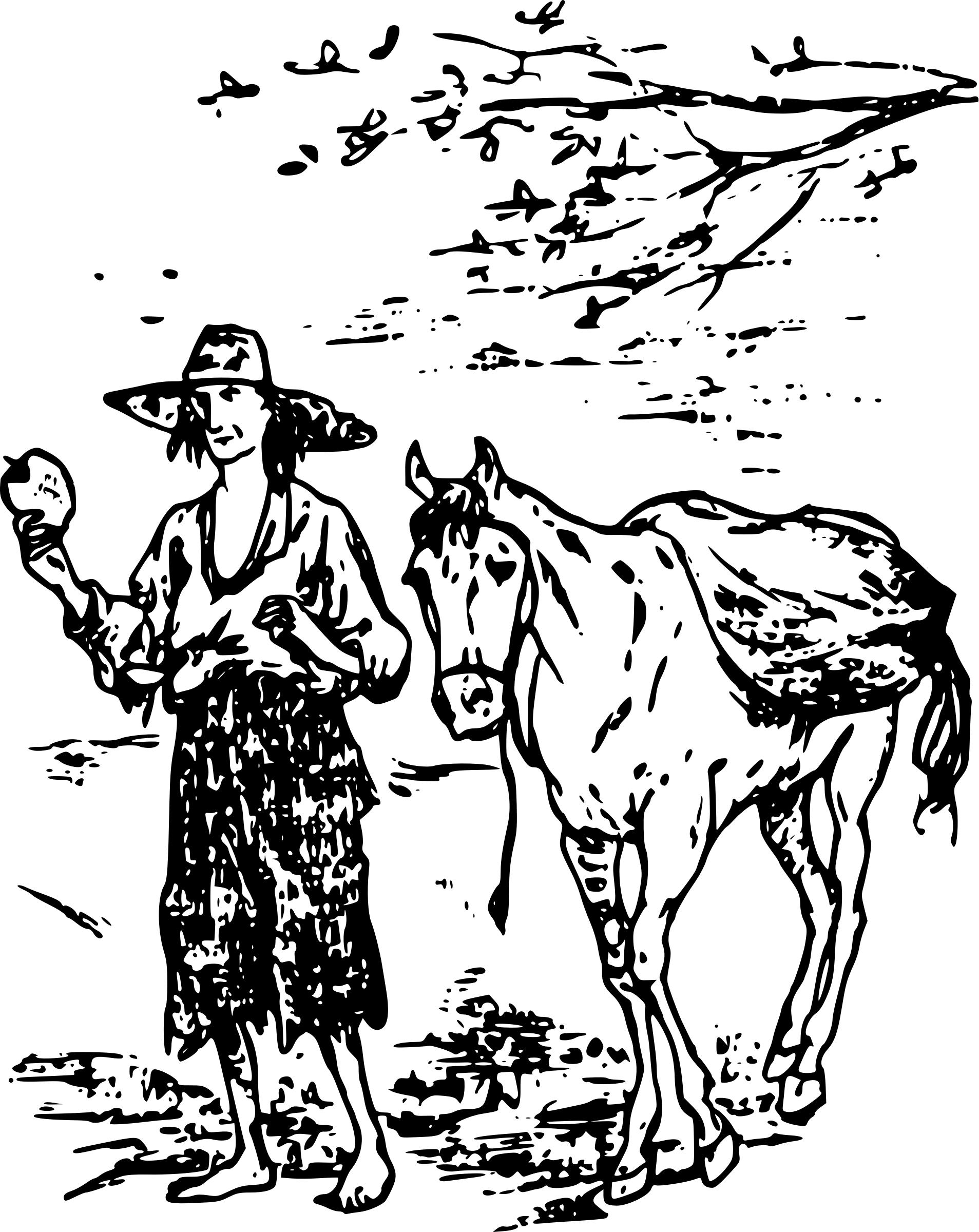 Johnny Appleseed and Horse png