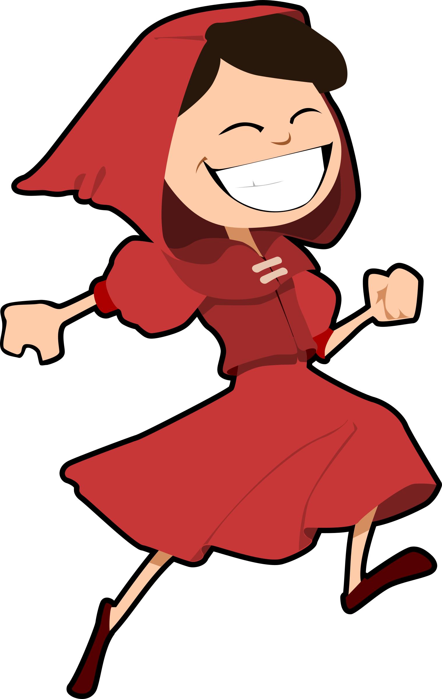 Jumping Girl Dressed in Red PNG icons