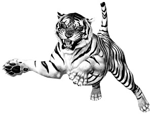 Jumping Tiger Clipart png icons