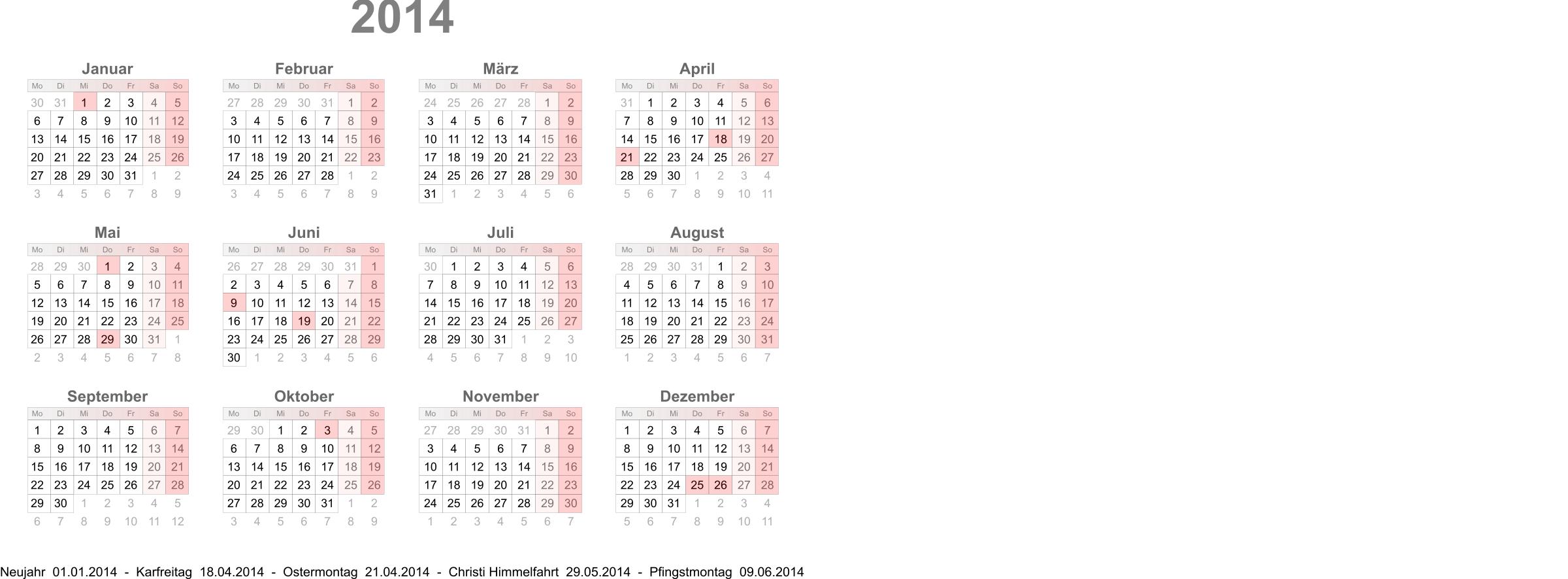 Kalender 2014 Quer A4 png