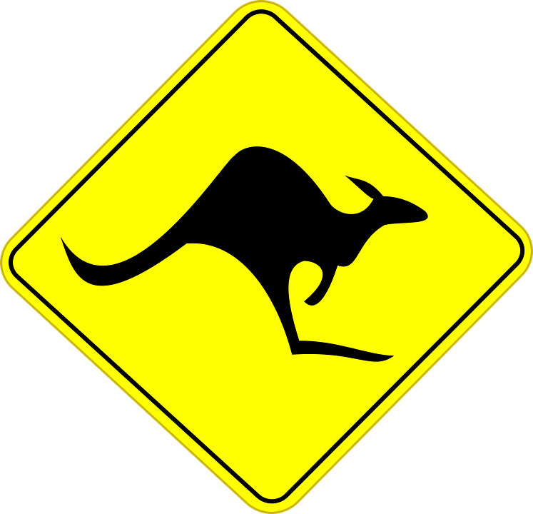 Kangaroo Road Sign Australia icons
