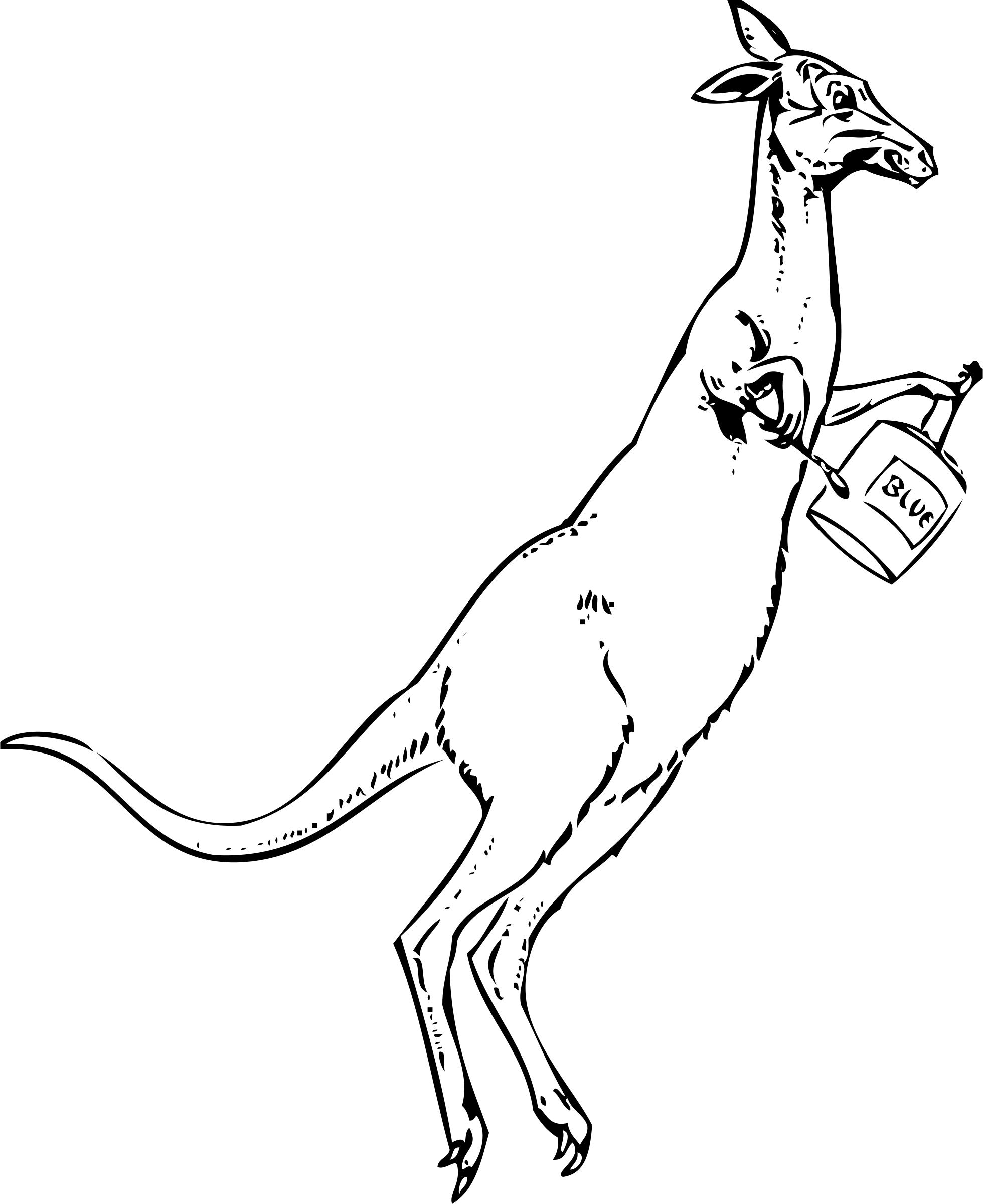 Kangaroo With Paintbrush And Paint Can png
