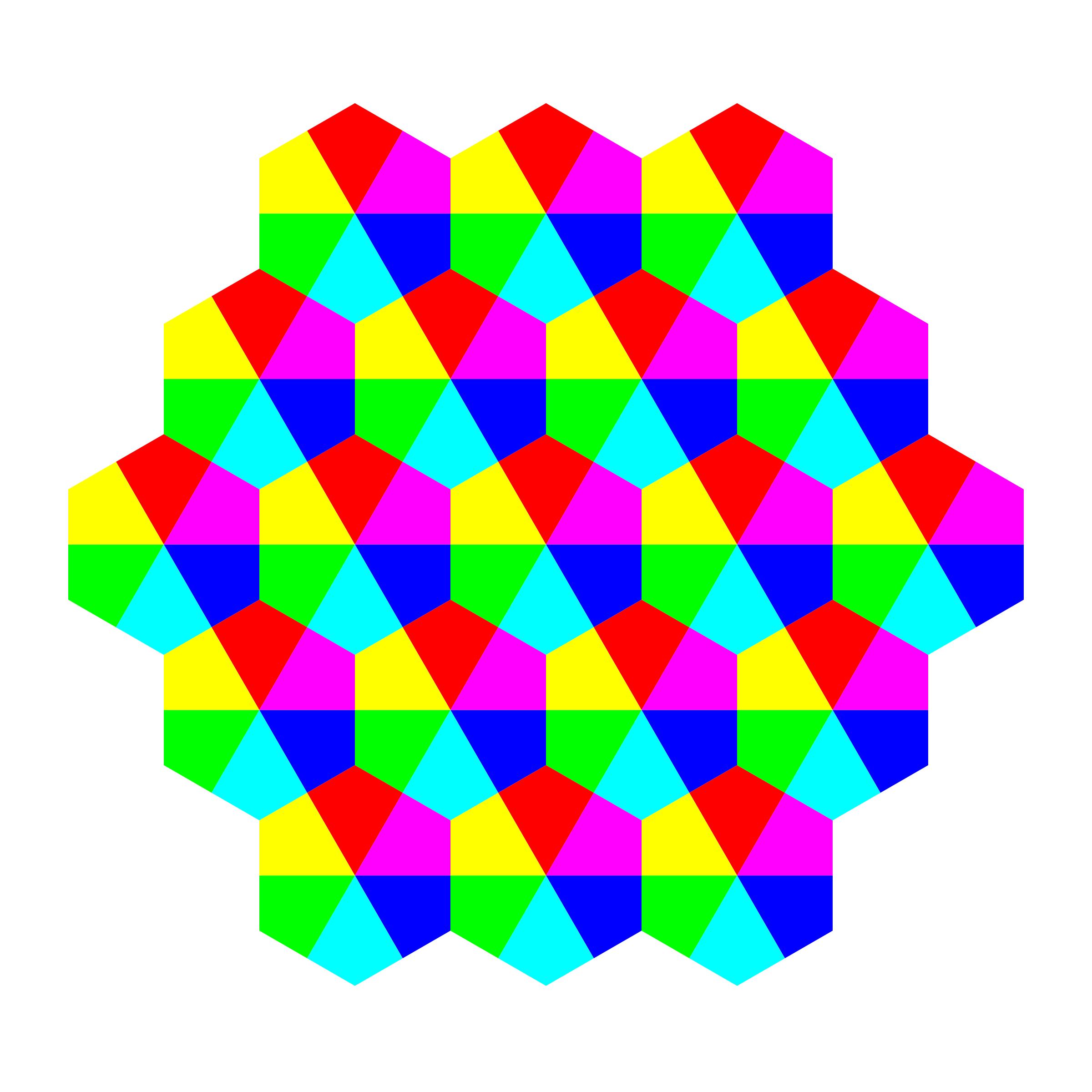 kite hexagons 6 color png