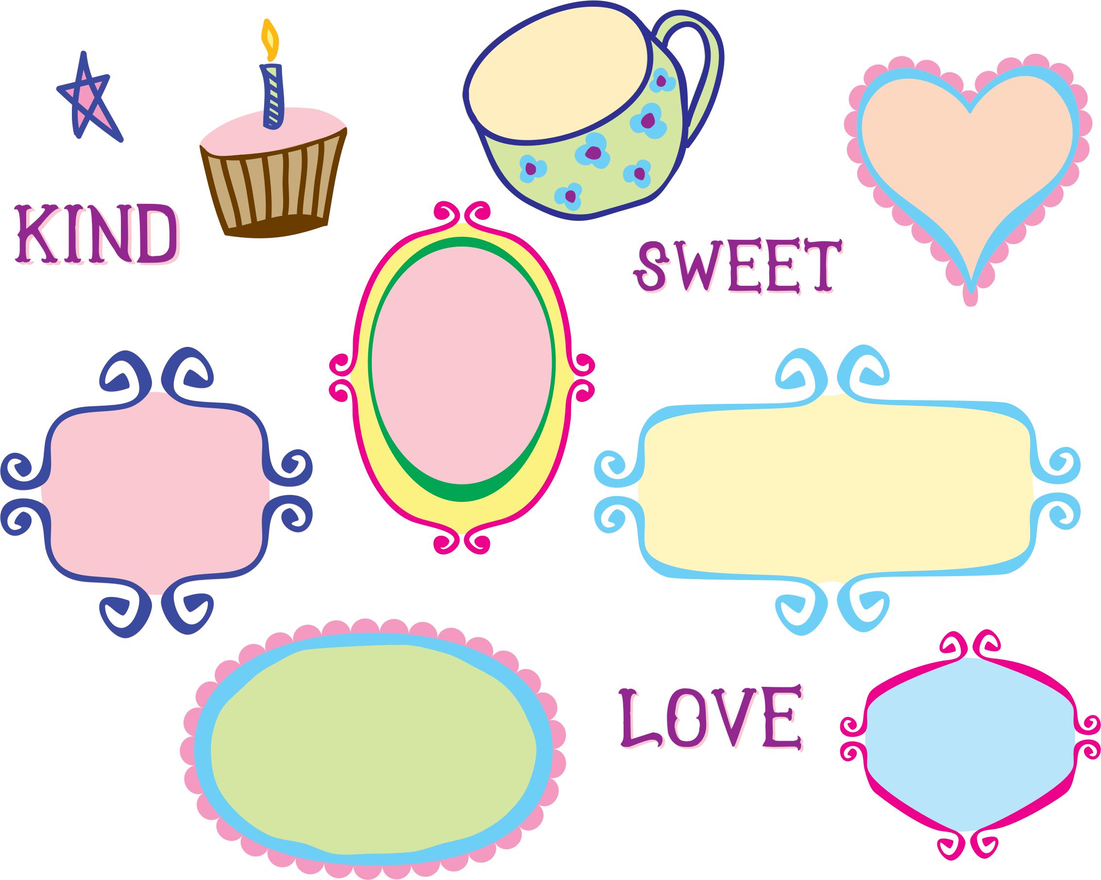 Kitschy Doodle Frame Borders PNG icons