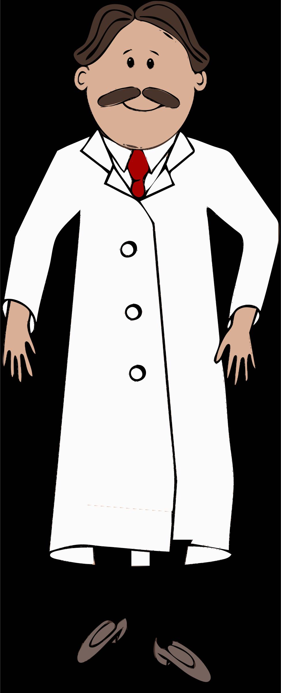 lab coat worn by scientist with mustache png