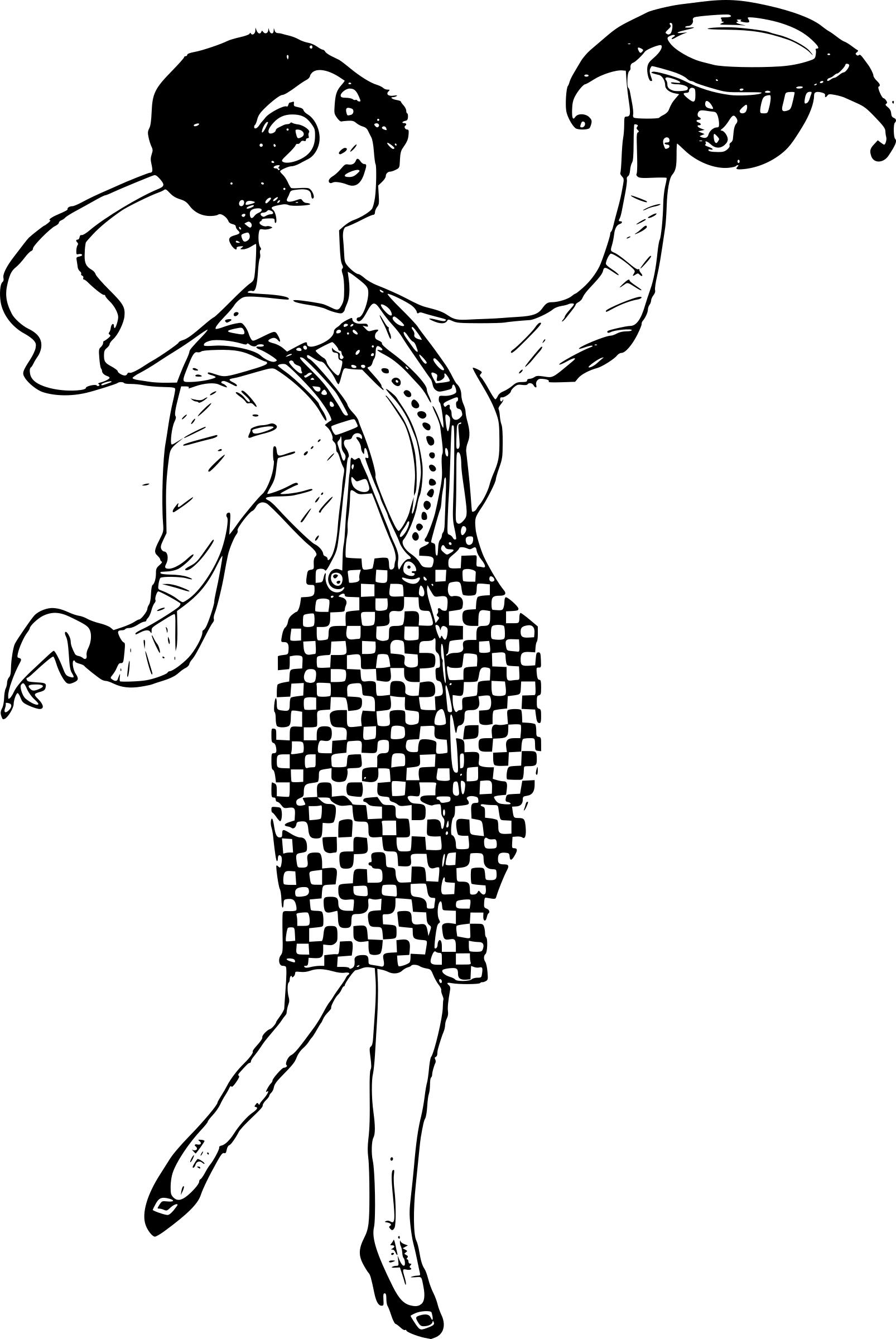 Lady in a Checkered Dress png