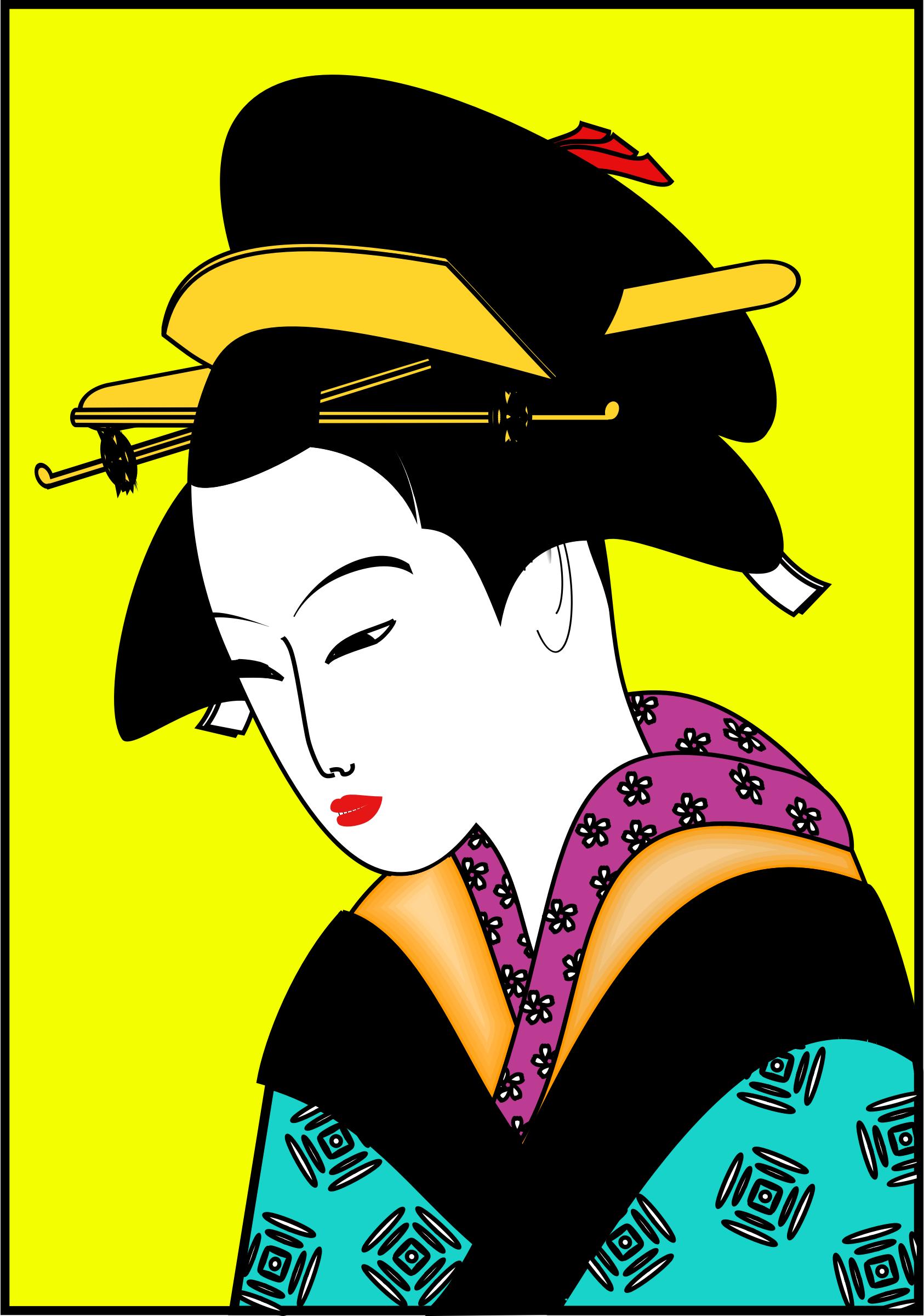 lady in a kimono png