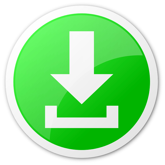 Large Green Arrow Download Button png icons