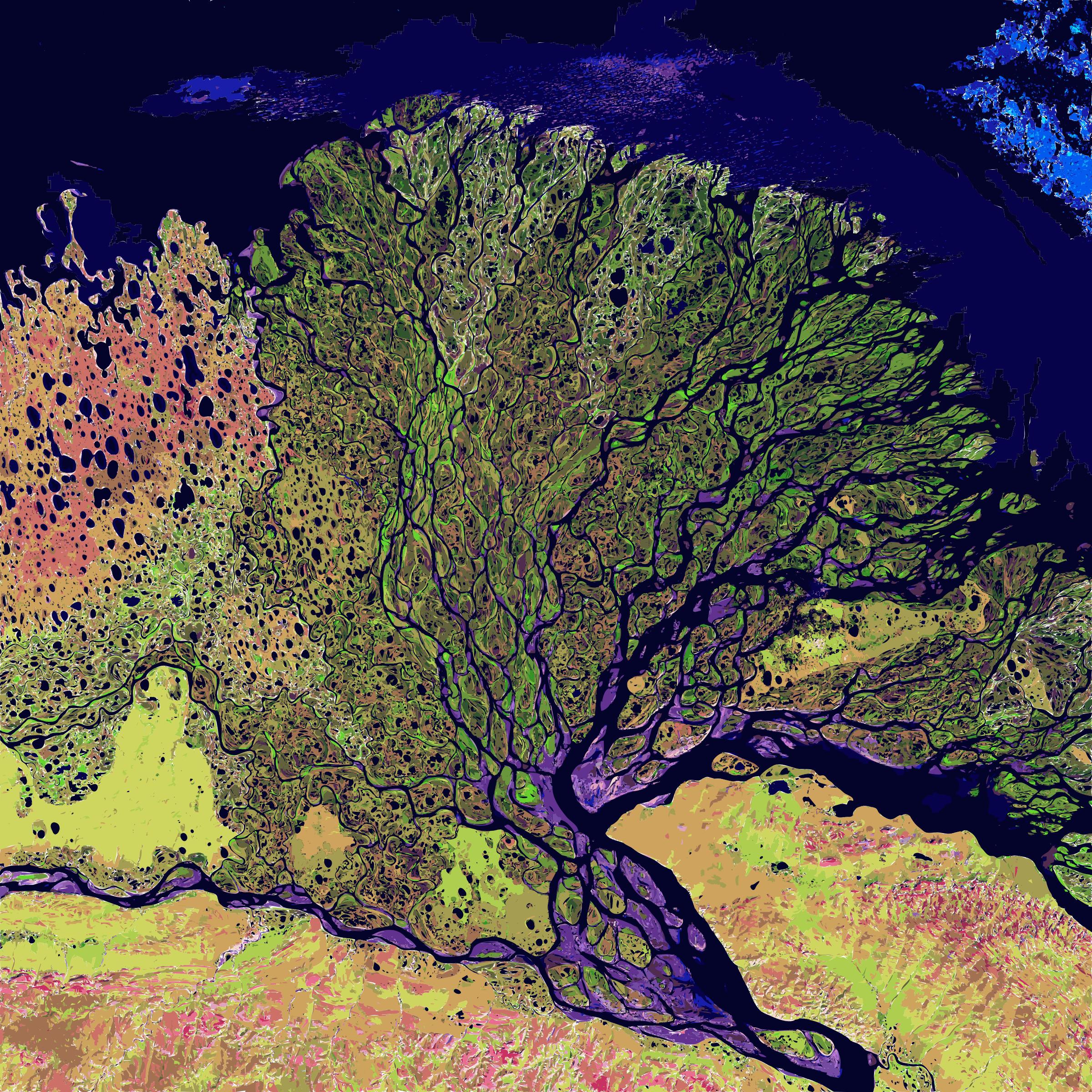 Lena River Delta - Landsat 2000 png