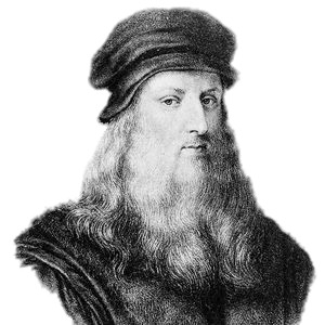 Leonardo Da Vinci Black and White Portrait png