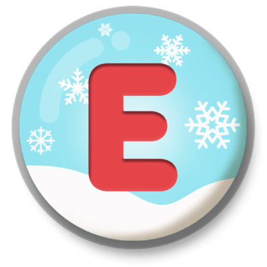 Letter E Snowy Roundlet icons