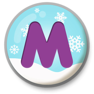 Letter M Snowy Roundlet icons