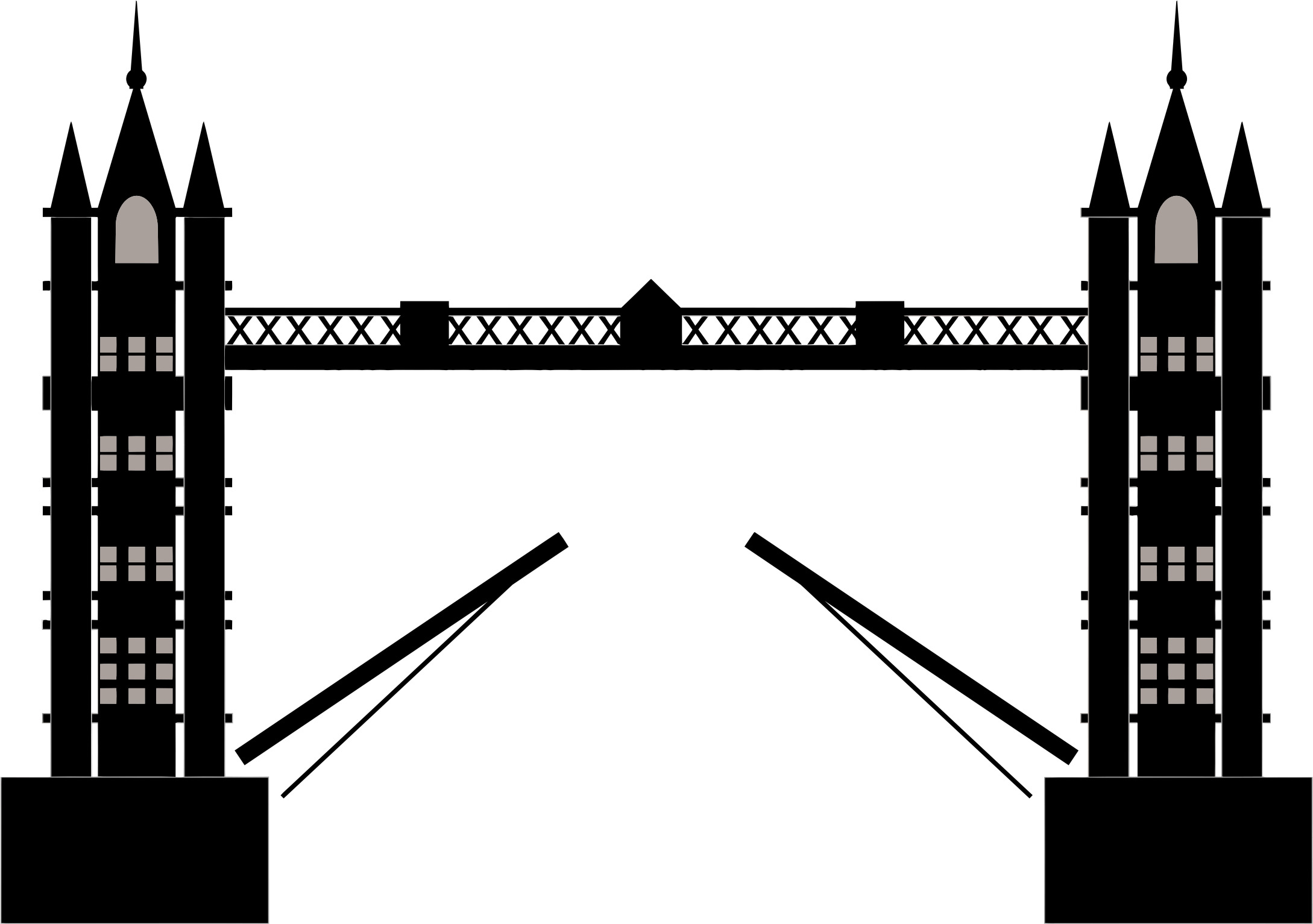London Tower Bridge Silhouette Clipart icons