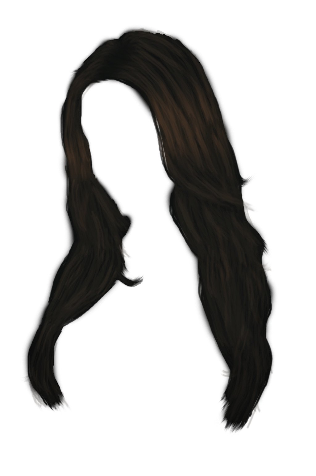 Long Black Women Hair png icons