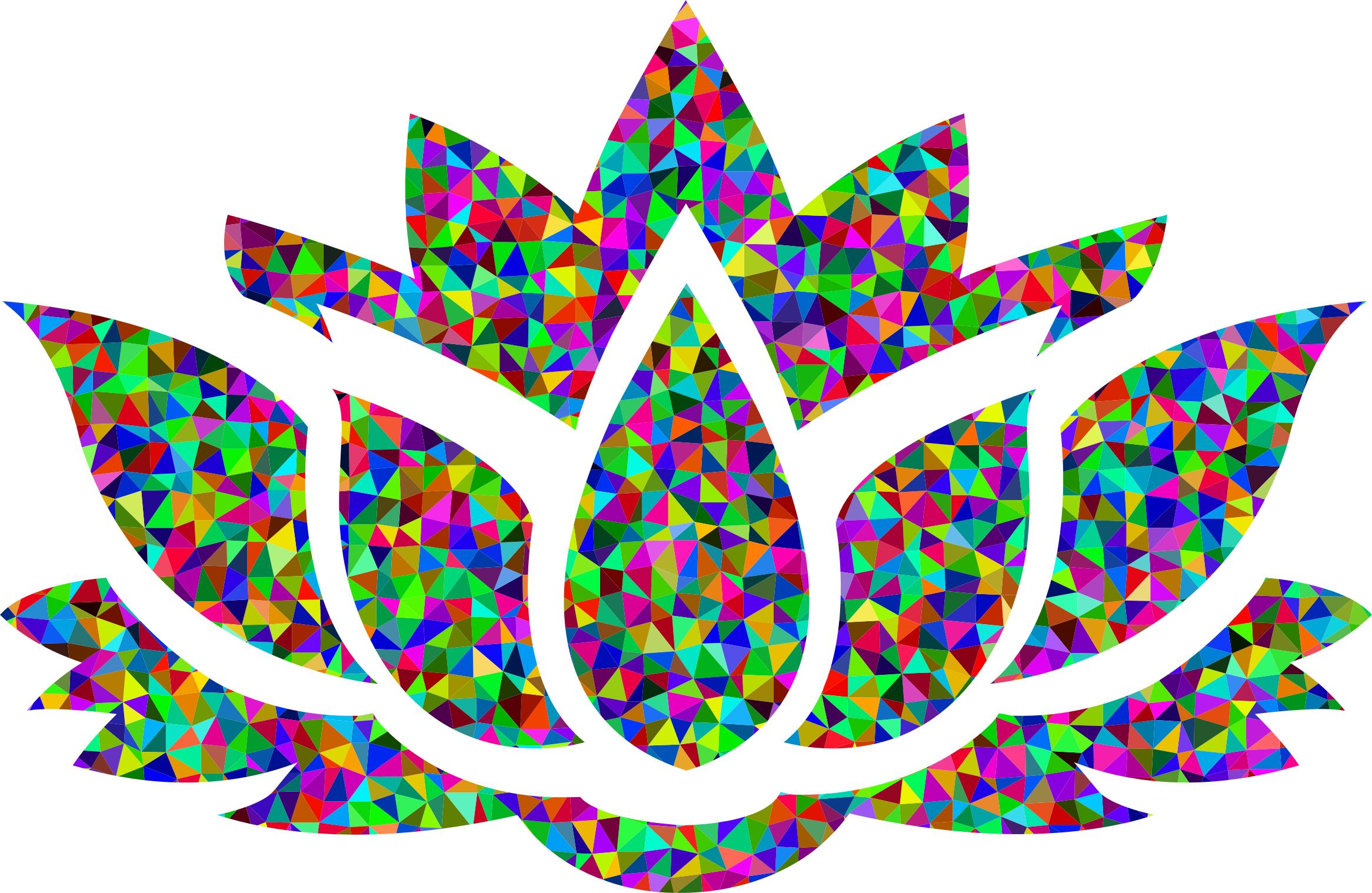 Low Poly Prismatic Lotus Flower Silhouette png