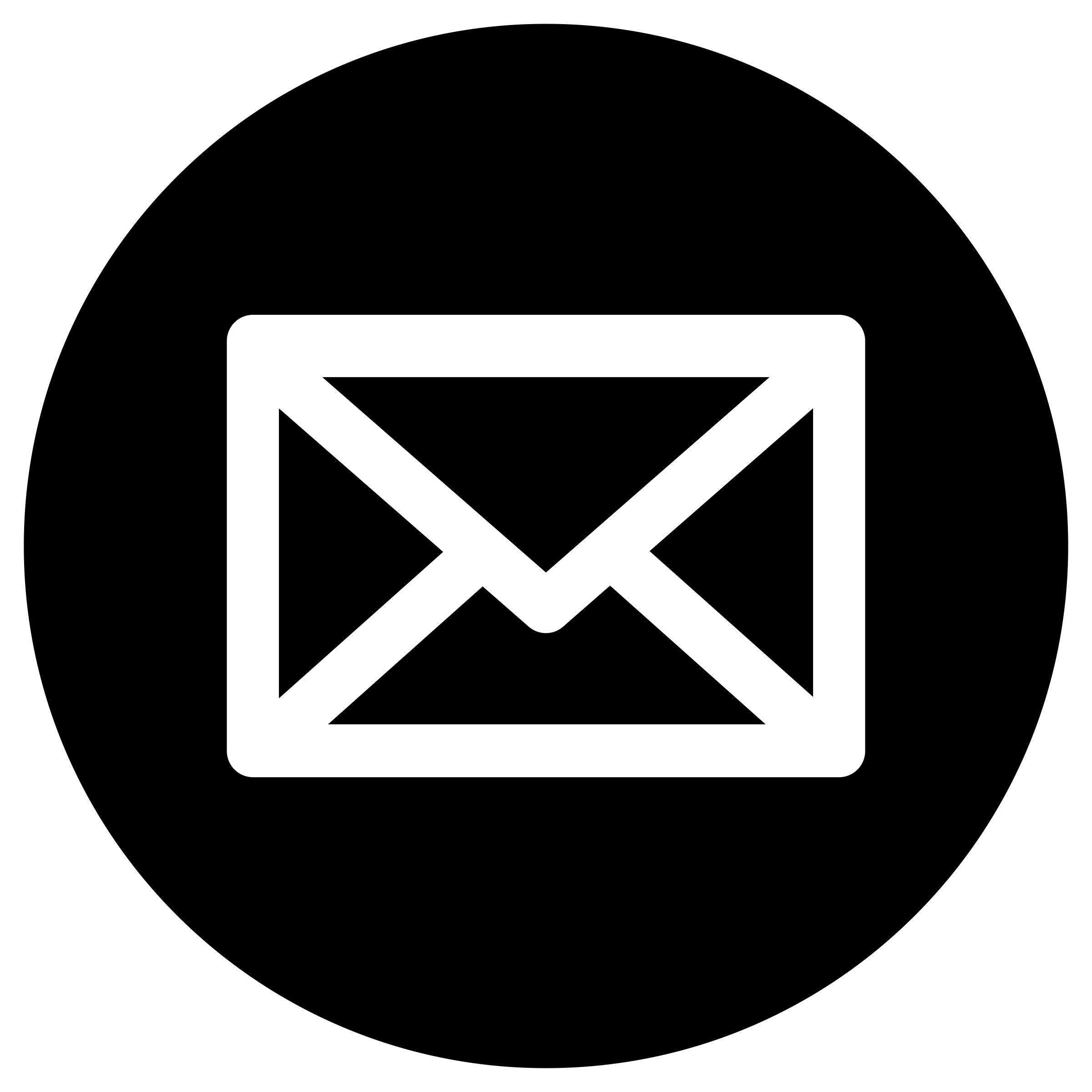 Mail Icon - White on Black png