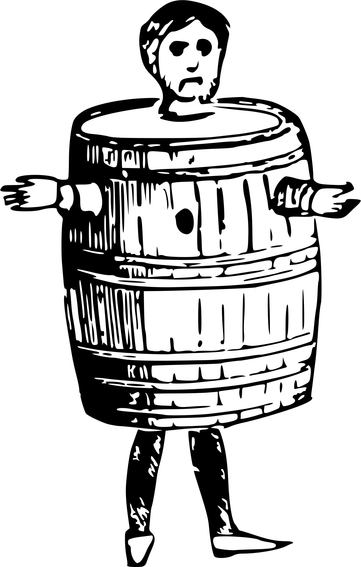 Man in barrel png