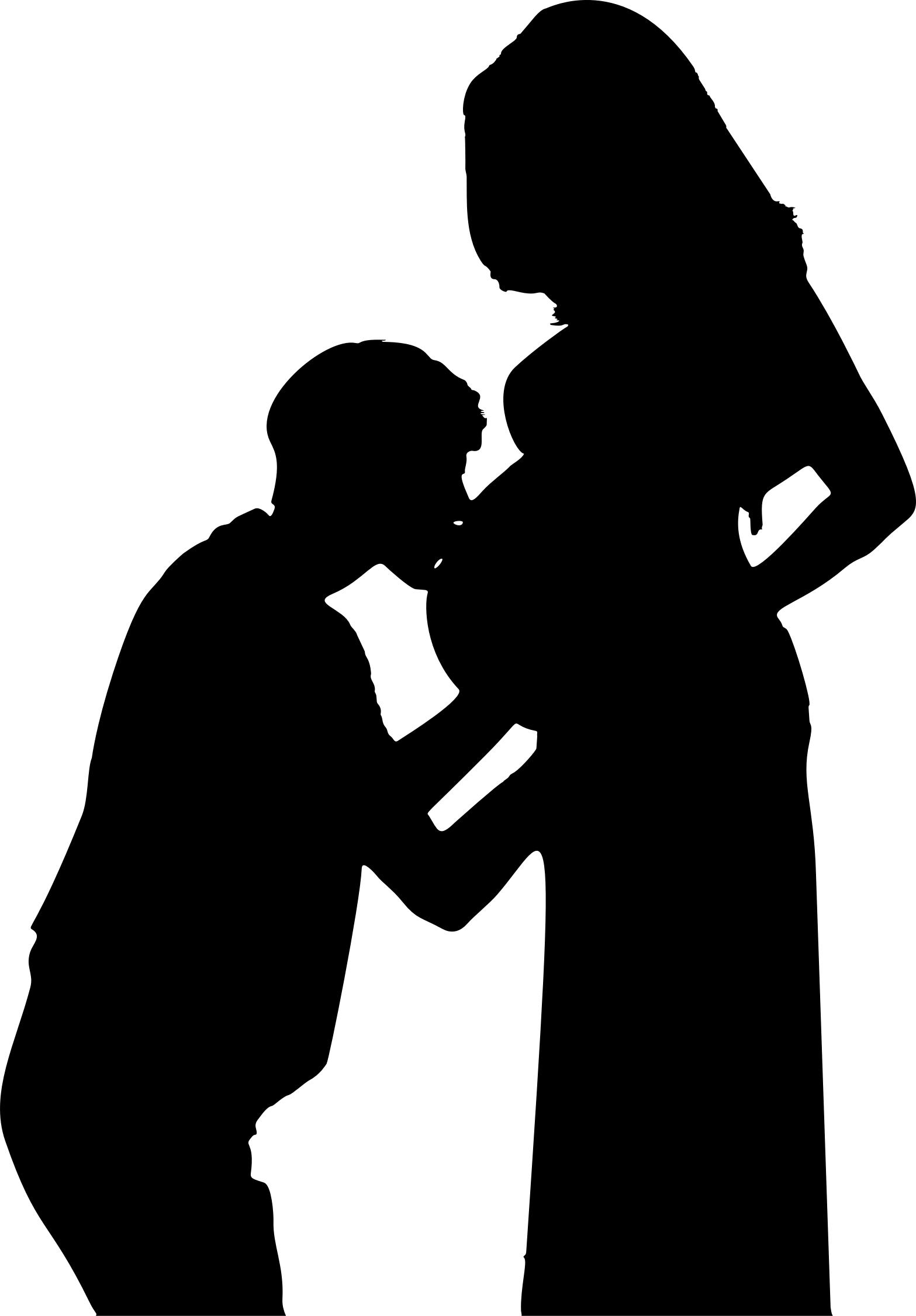 Man Kissing Pregnant Wife's Belly png