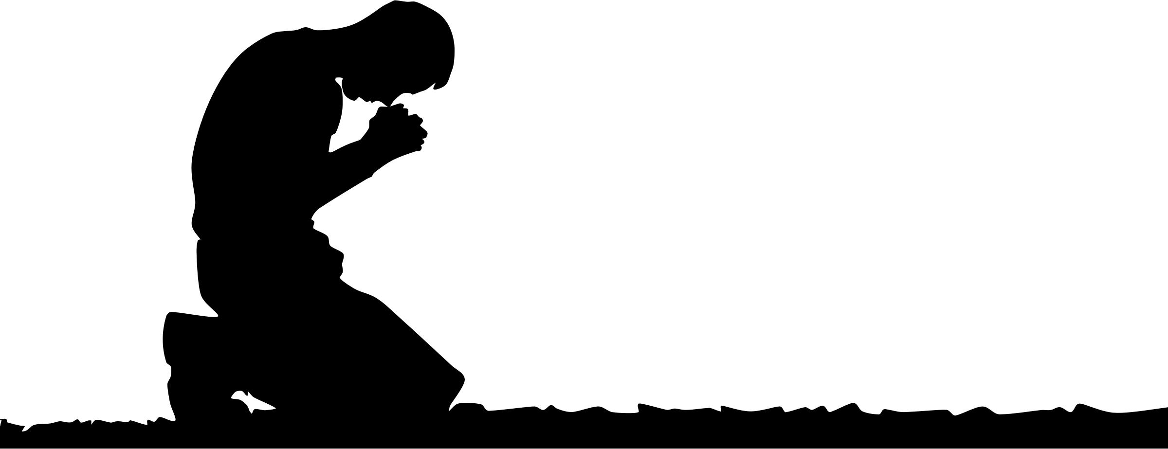 Man Kneeling In Prayer Silhouette png