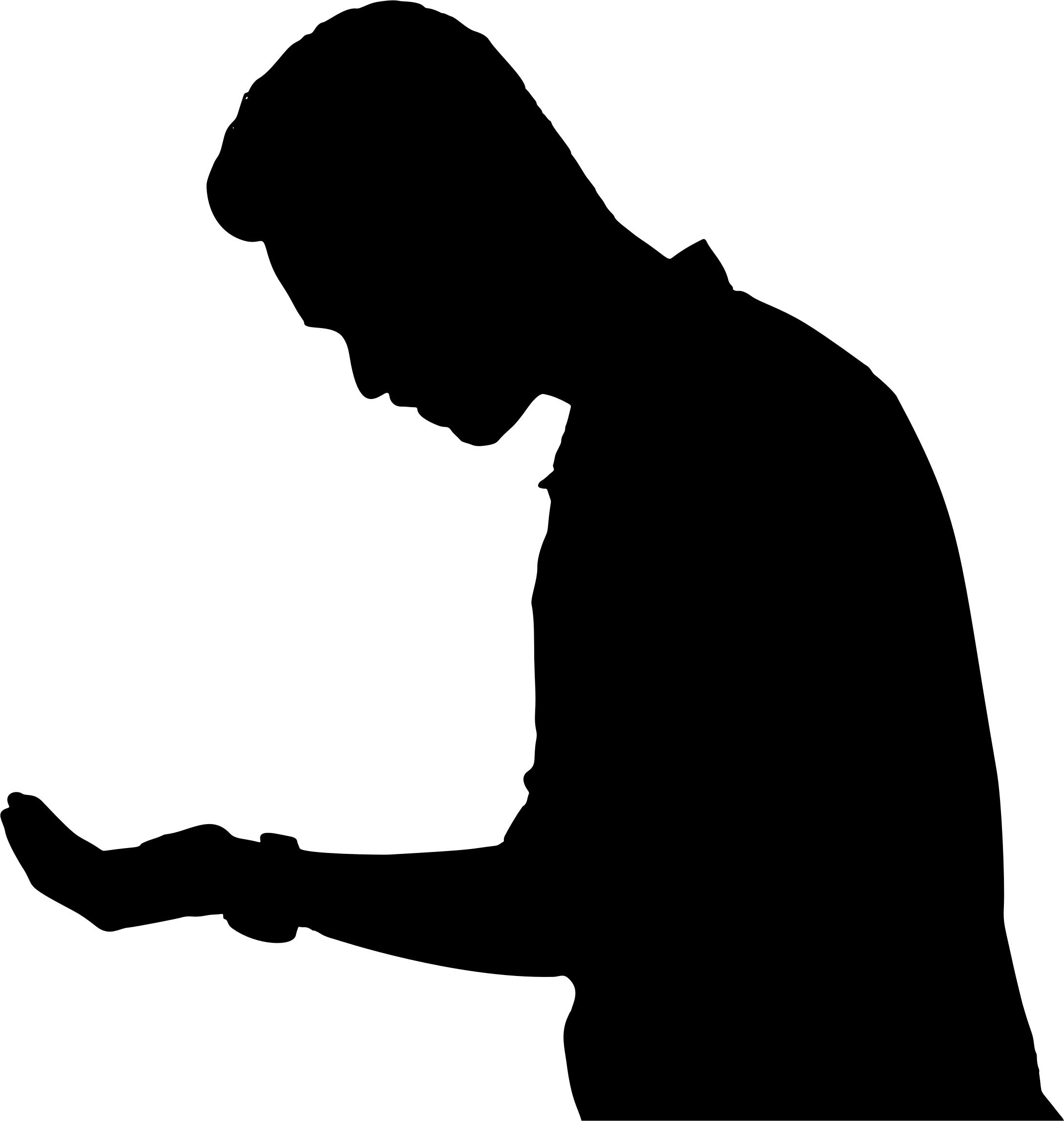 Man Looking At Hand Silhouette png icons