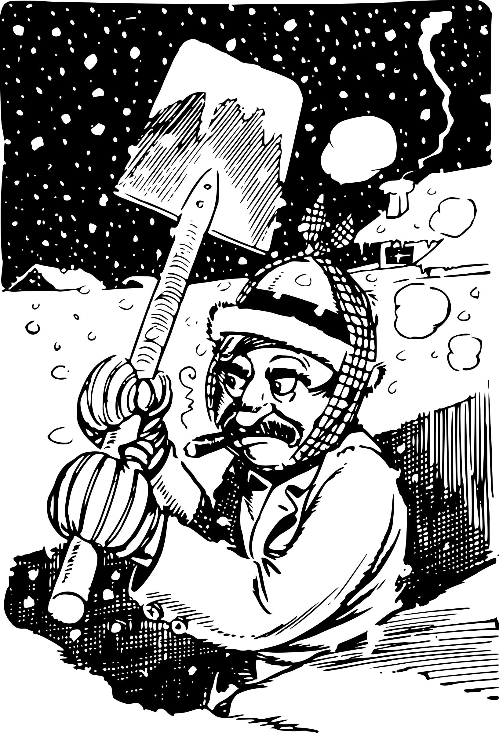 Man Shoveling Snow png