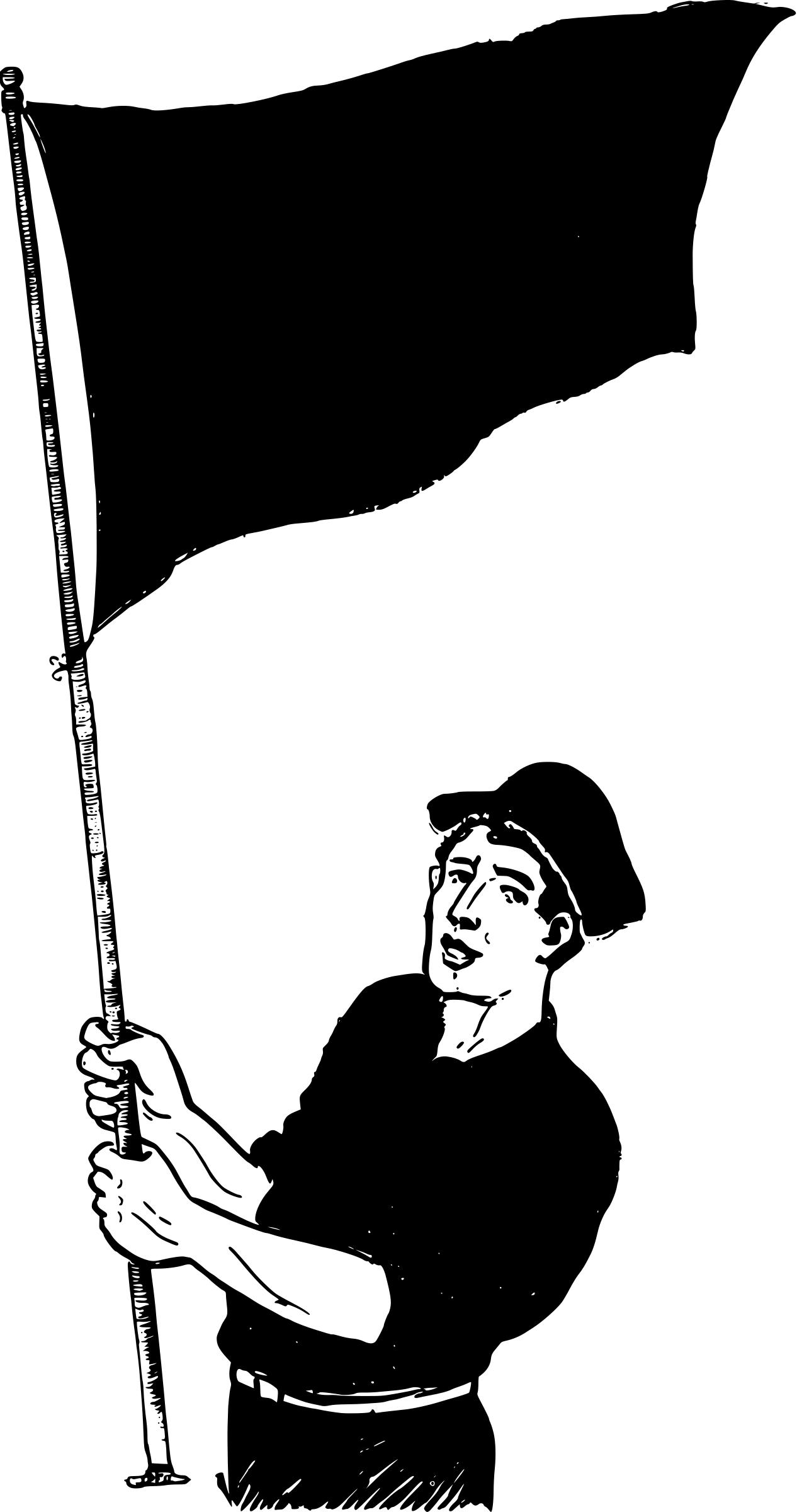 Man with Black Flag png