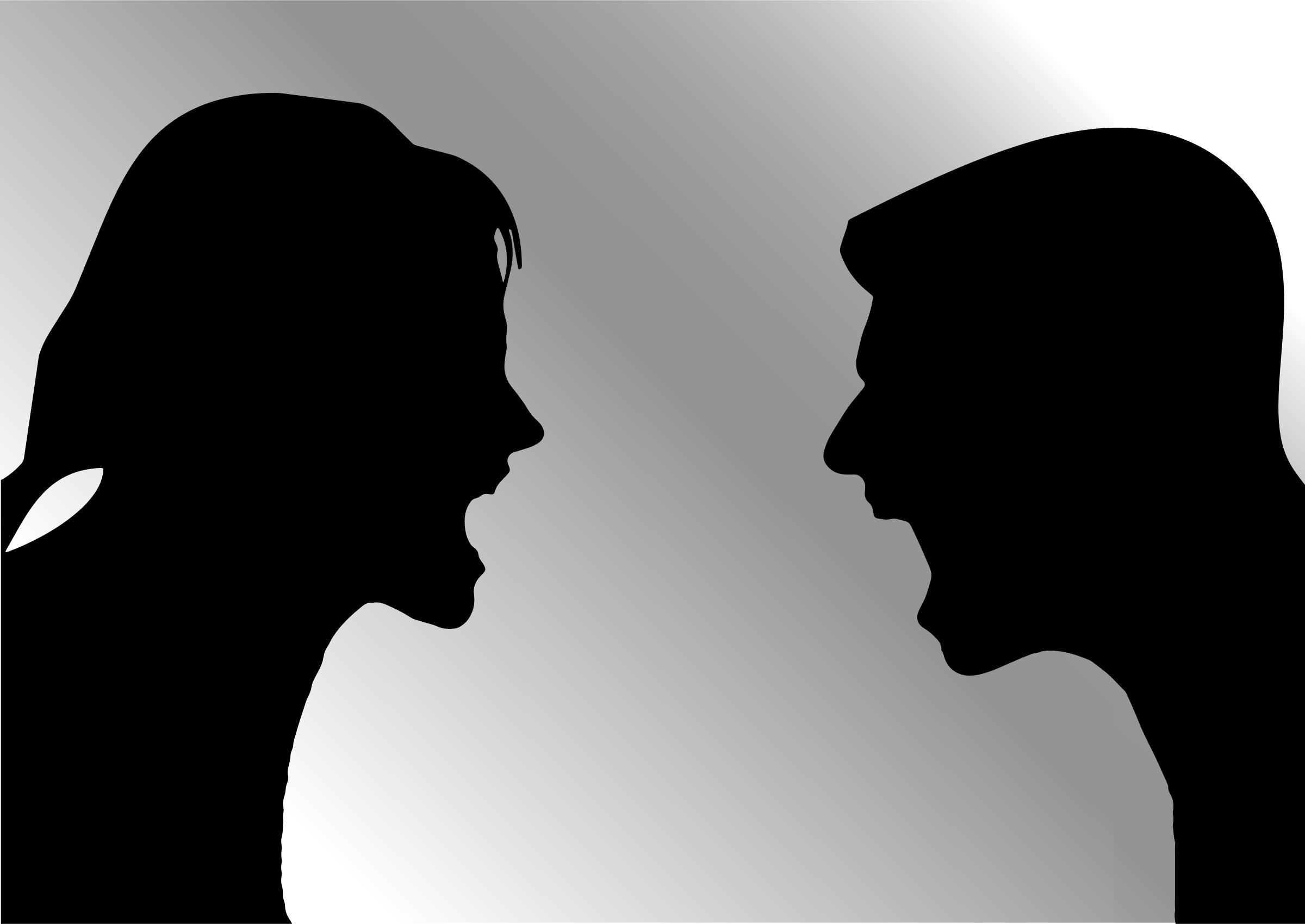 Man Woman Arguing Silhouette png