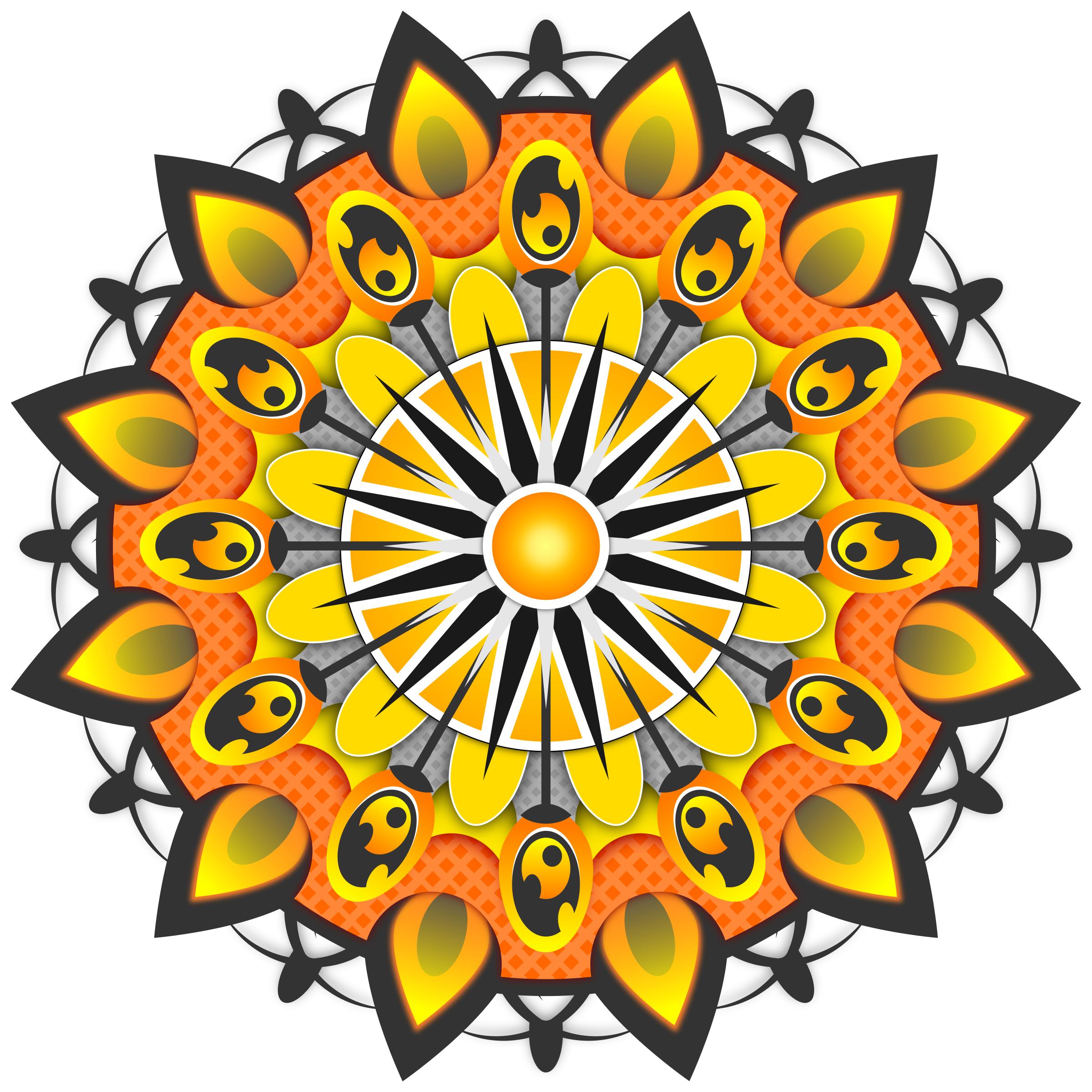 Mandala Yellow PNG icons