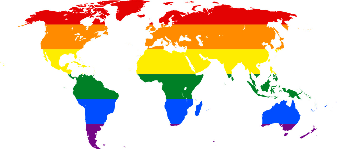 Map Of World Rainbow icons