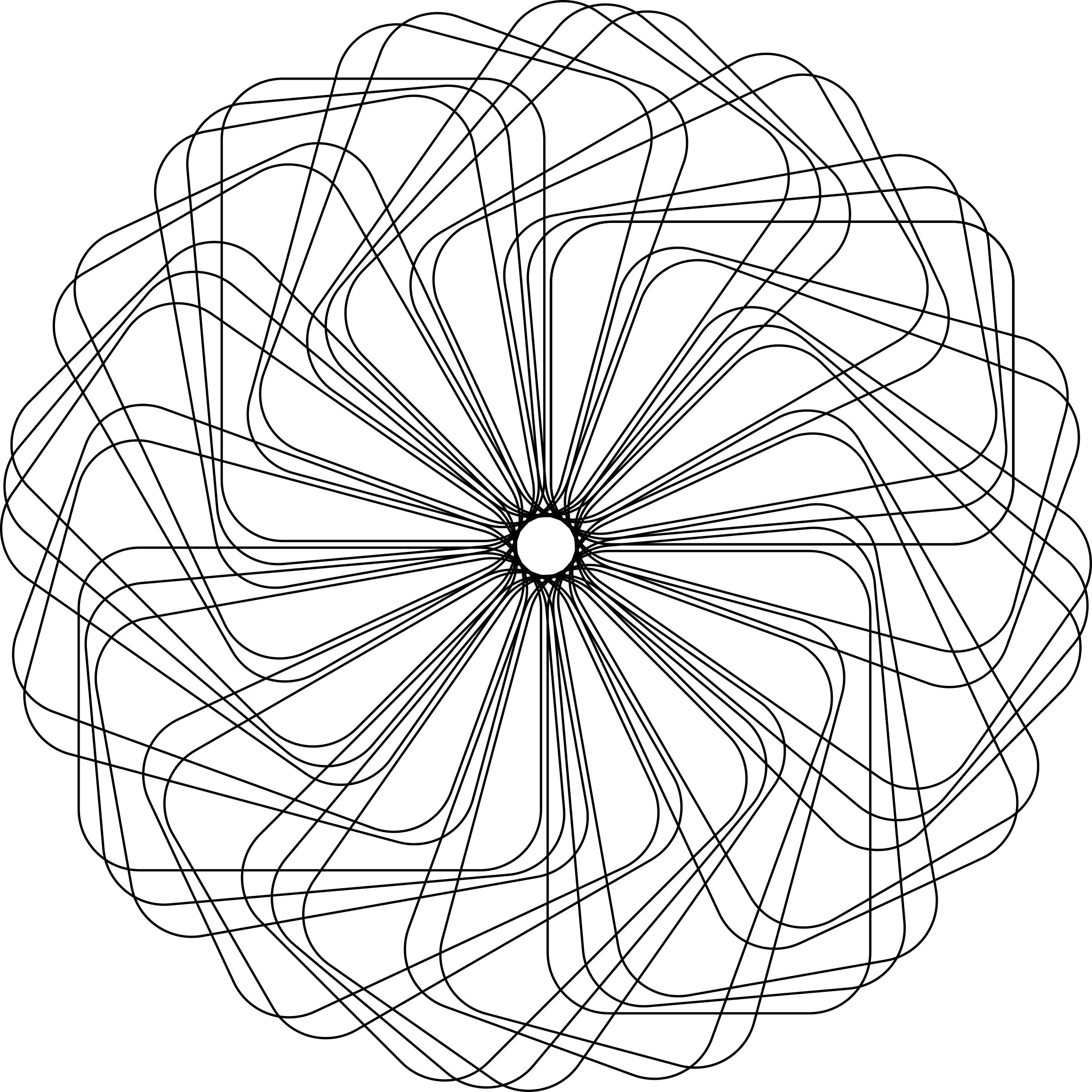 Mathematical flower made of rectangles (01) png