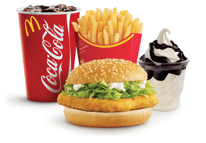 McDonald's McChicken Menu With Small Sundae png icons