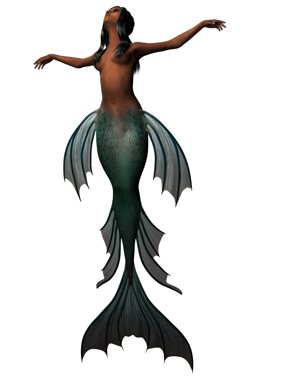 Mermaid Dark Green Tail png icons